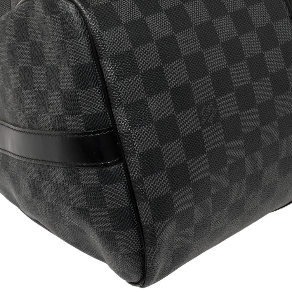 Louis Vuitton Keepall 45 Bandouliere Damier Graphite Canvas Black Leather  ref.565601 - Joli Closet