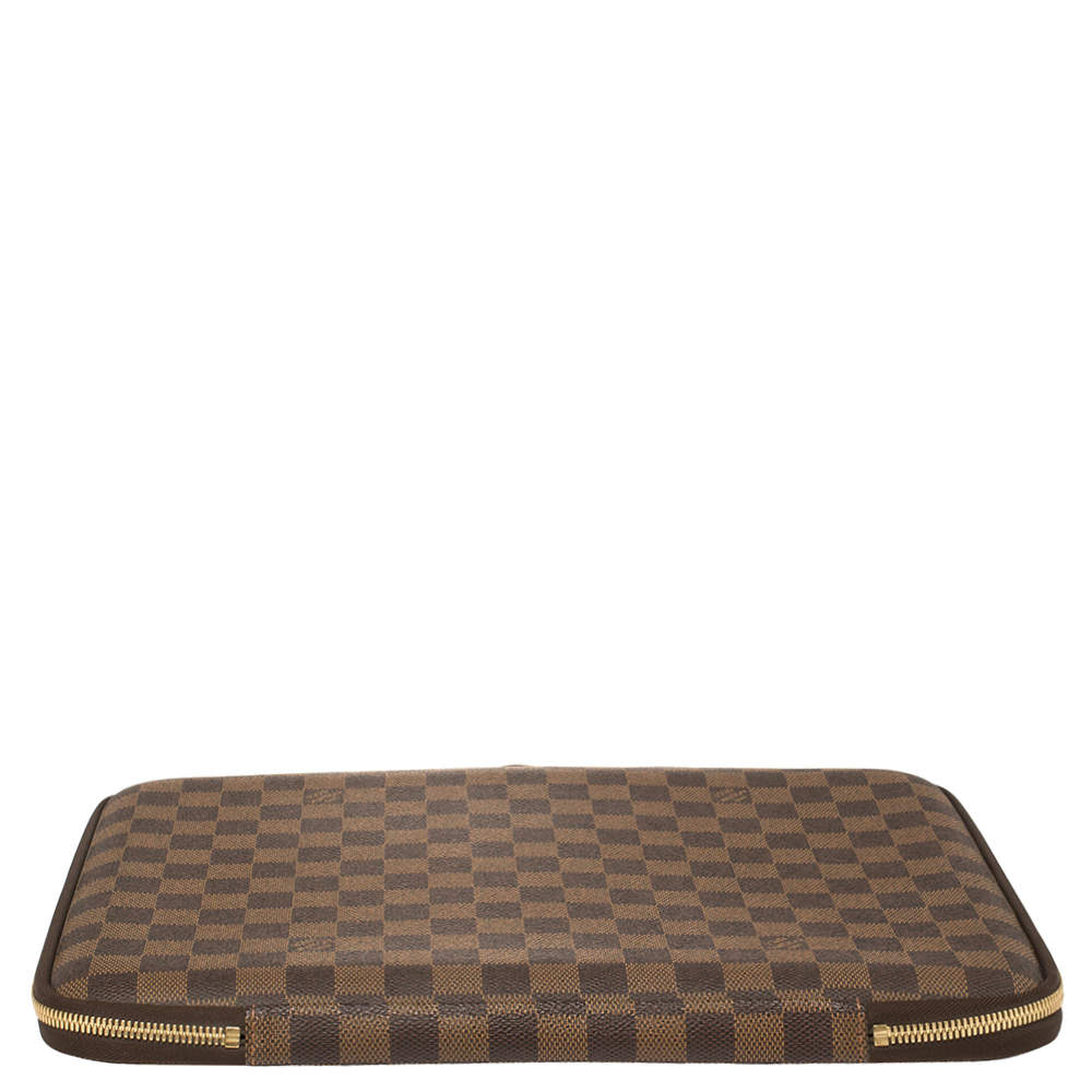 Louis Vuitton Laptop Sleeve Damier Ebene 15 Brown in Canvas with Brass - GB