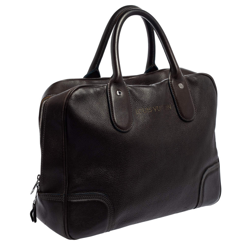 Louis Vuitton Marron Fonce Siwa Leather Soft Briefcase Louis Vuitton