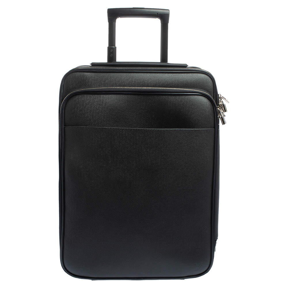 Pre Owned Louis Vuitton Black Taiga Leather Pegase Legere 55 Business Suitcase