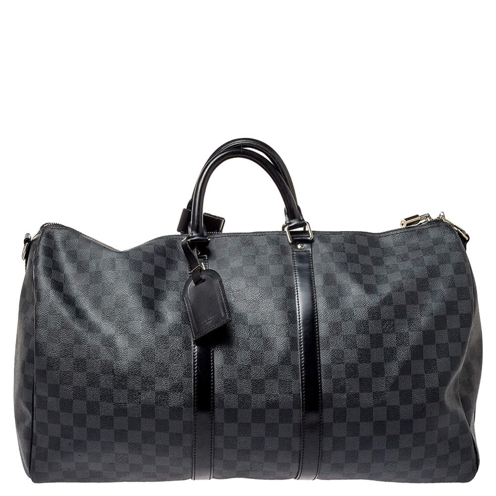 Pre Owned Louis Vuitton Damier Graphite Canvas Keepall Bandouliere 55 Bag