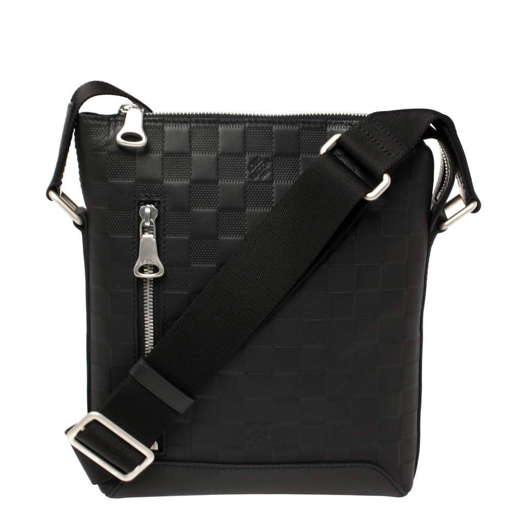 Louis Vuitton Black Damier Leather Infini Discovery BB Messenger Bag