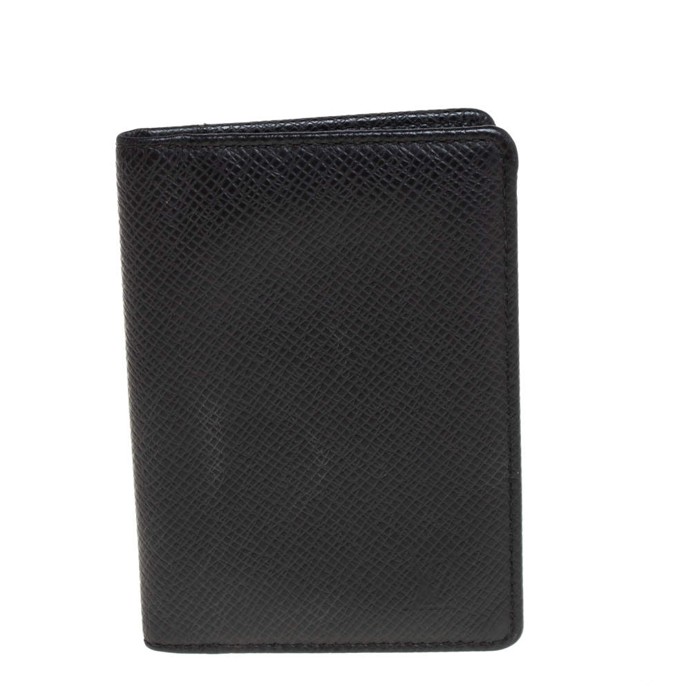 مملوكة مسبقًا Louis Vuitton Black Taiga Leather Pocket Organizer