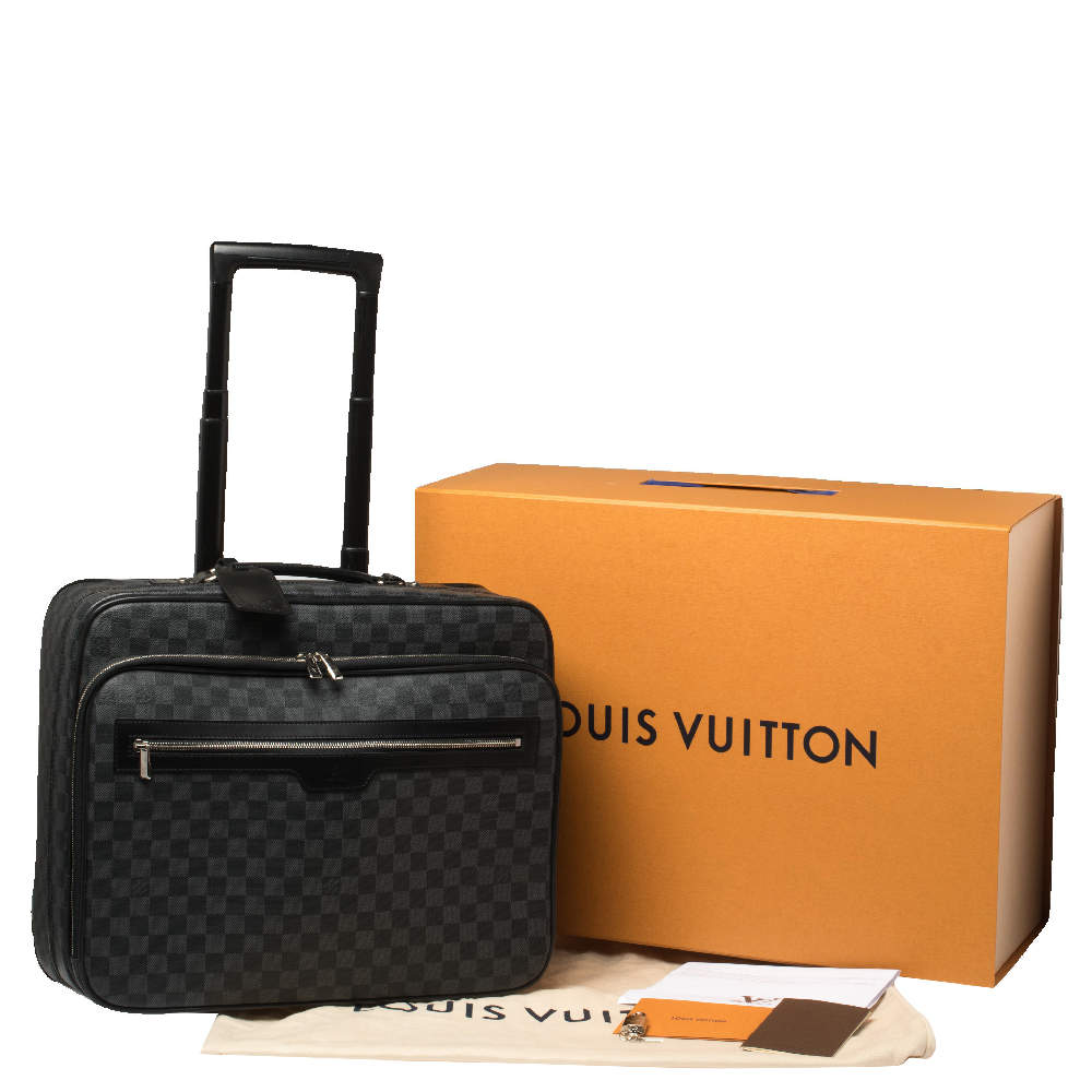 Louis Vuitton PILOT CASE in Damier Graphite Men's Carryon Suitcase Luggage  