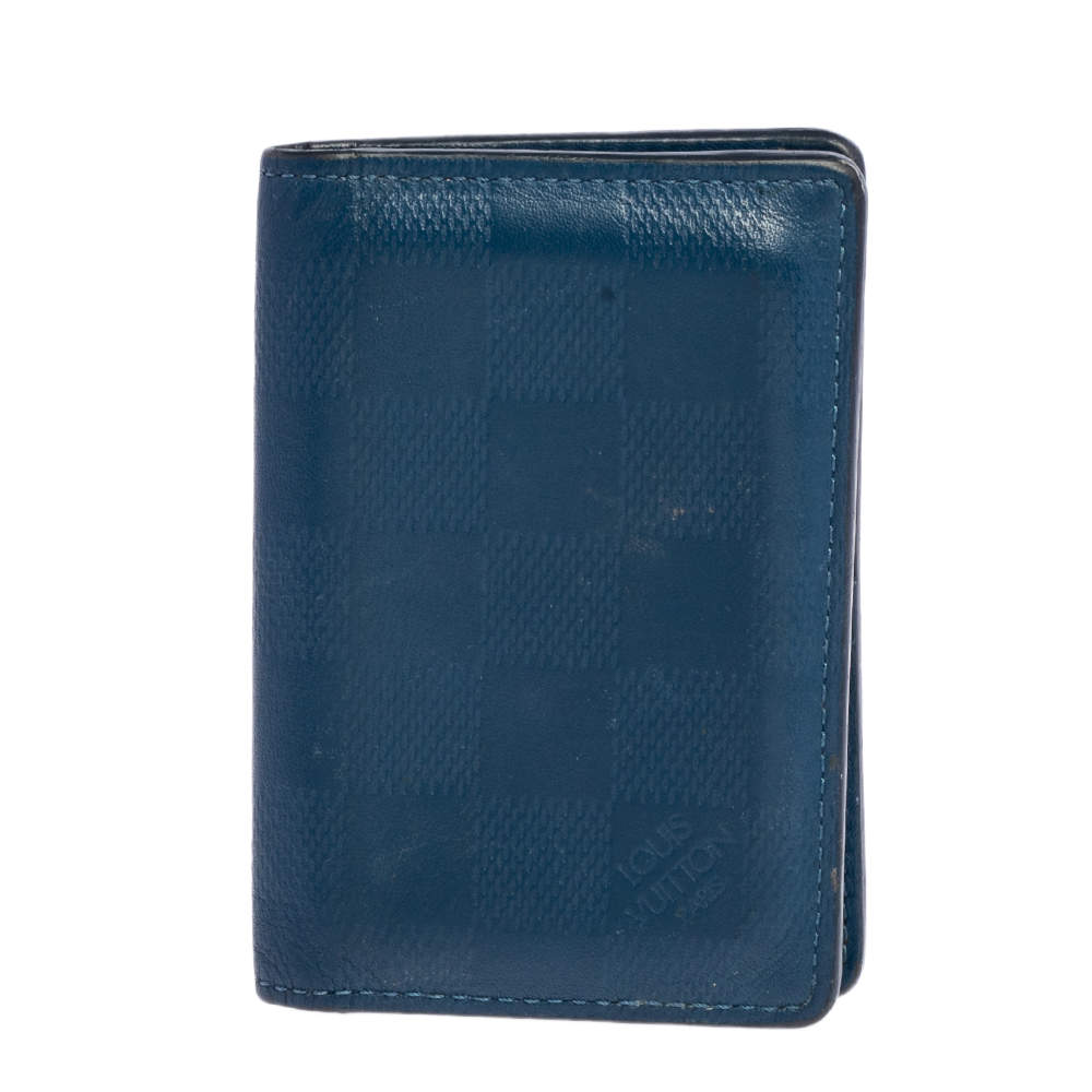 مملوكة مسبقًا  Louis Vuitton Blue Damier Infini Leather Slender Wallet