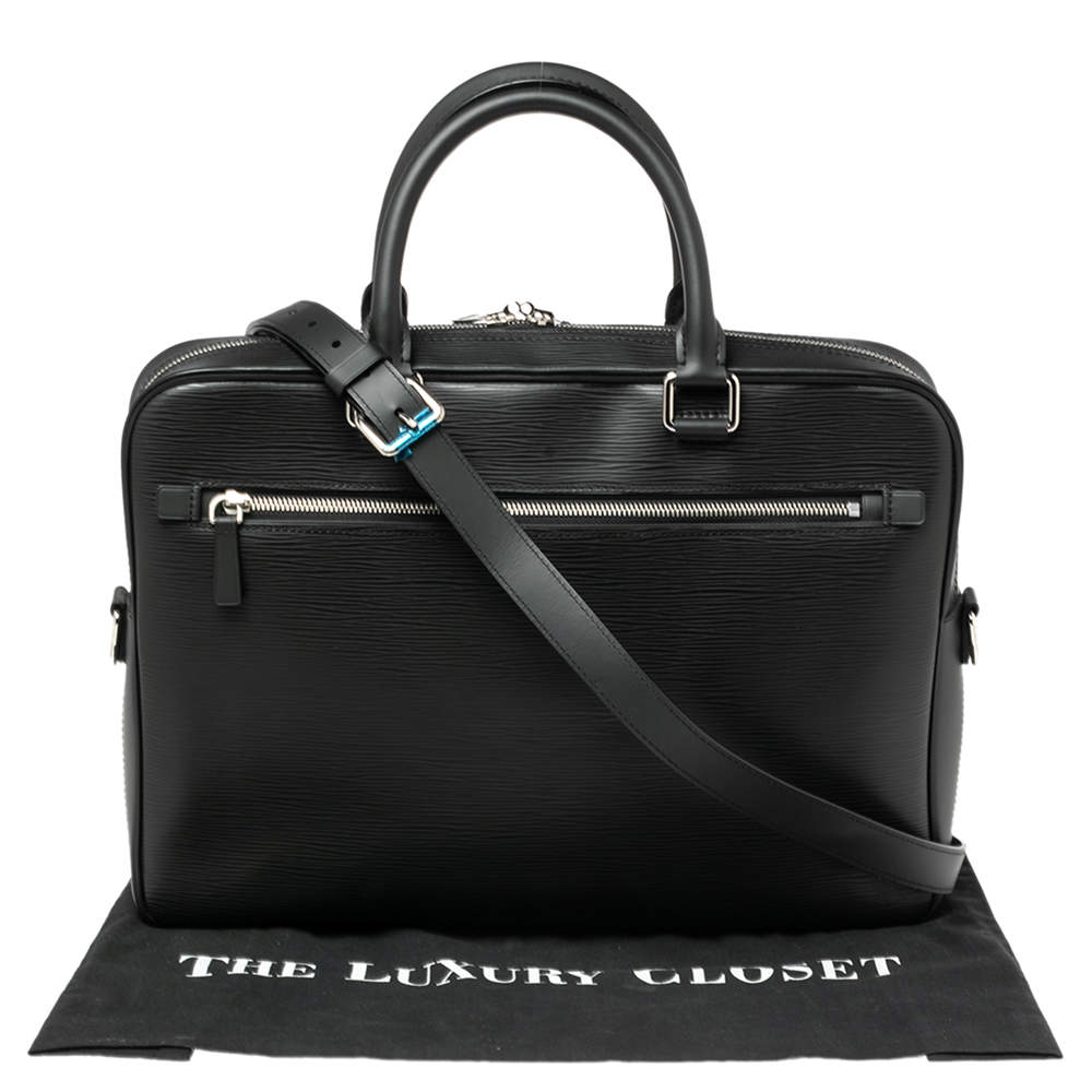 Louis Vuitton Black Epi Leather Porte Documents Business Briefcase Louis  Vuitton