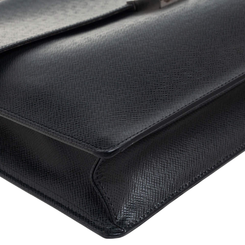 Louis Vuitton Black Taiga Leather Porte-Document Angara Briefcase Bag -  Yoogi's Closet
