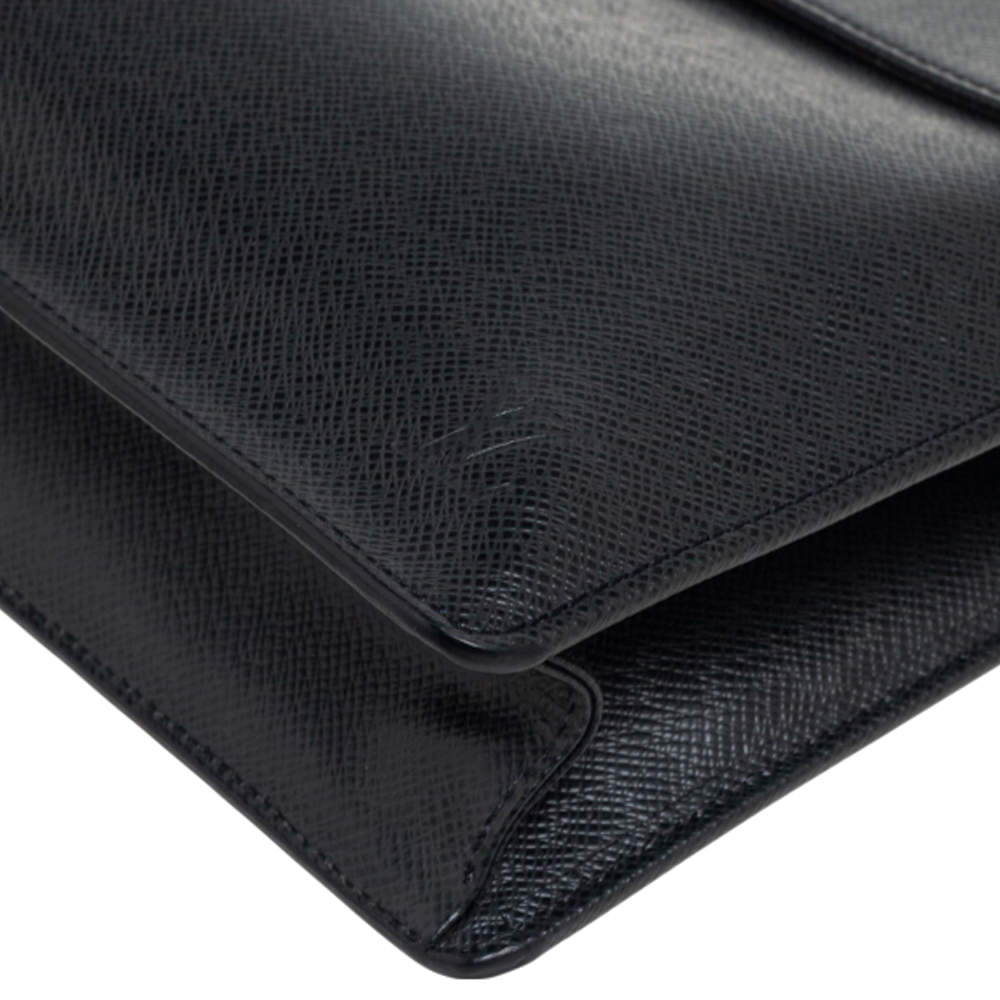 Louis Vuitton, Bags, Louis Vuitton Black Taiga Leather Angara Porte Documents  Briefcase