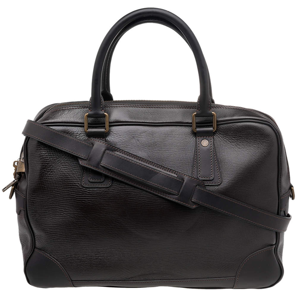 Pre Owned Louis Vuitton Brown Leather Acoma Utah Messenger Bag