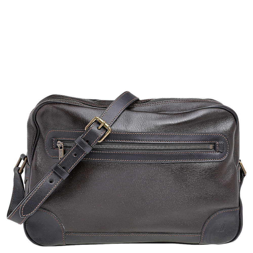 Louis Vuitton Dark Brown Leather Messenger Bag