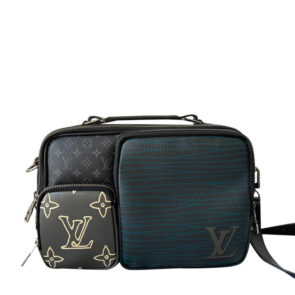 Louis Vuitton Backpack Multipocket Black Monogram Denim And
