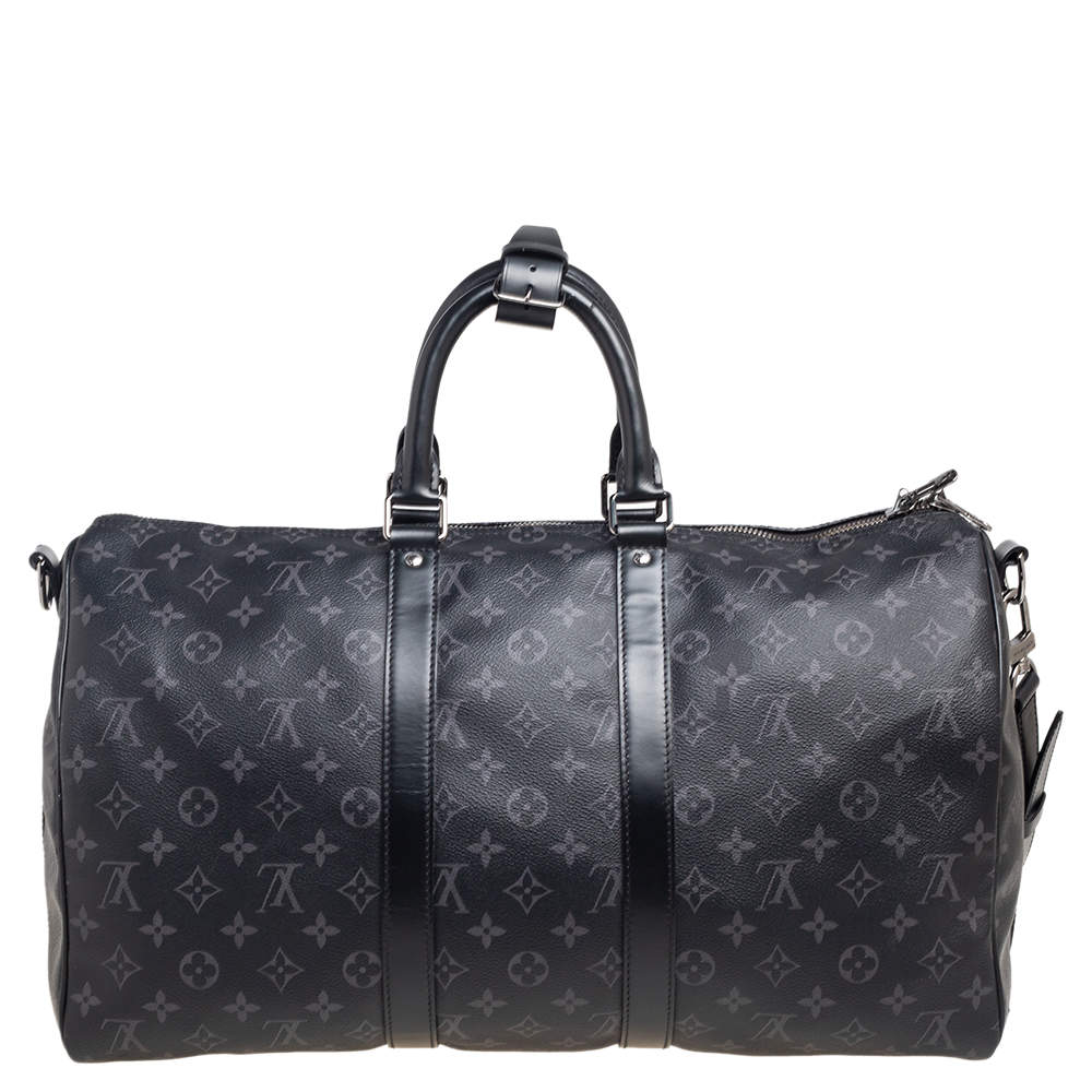 Louis Vuitton Keepall Bandouliere Monogram Eclipse (Without Accessories) 45  Black/Grey in Canvas with Pewter - US