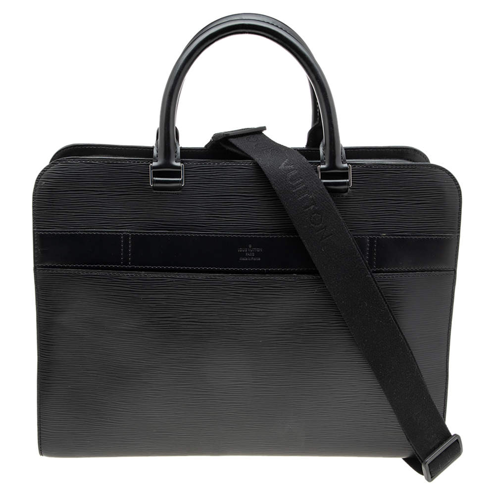 Shop for Louis Vuitton Black Epi Leather Bassano MM Briefcase Bag - Shipped  from USA