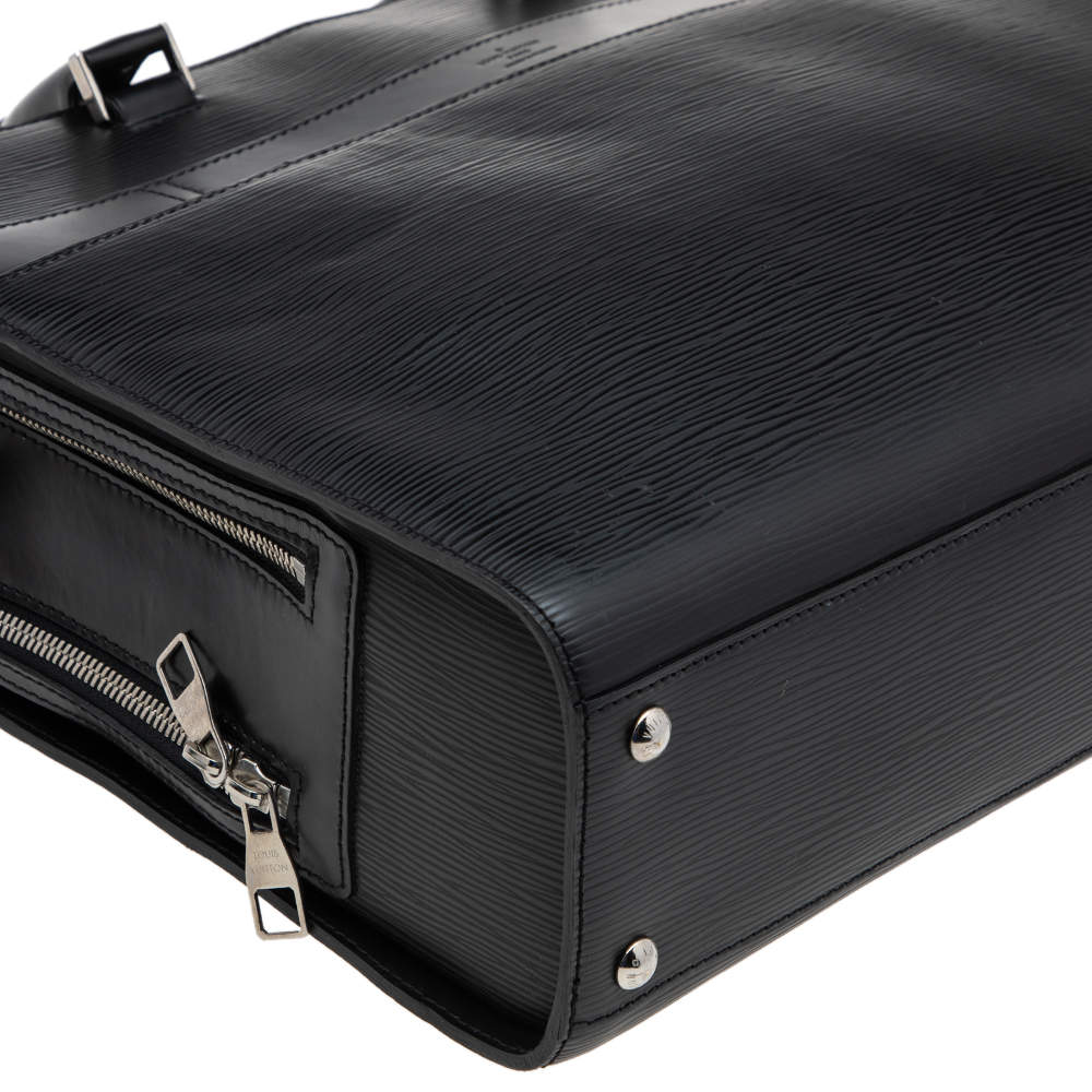 Louis Vuitton, Bags, Louis Vuitton Authentic Bassano Gm Black Epi Leather  Briefcase Porte Documents