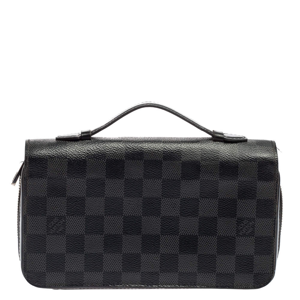 مملوكة مسبقًا محفظة لوي فيتون كانفاس غيرافيت داميه بسحاب إكس أل