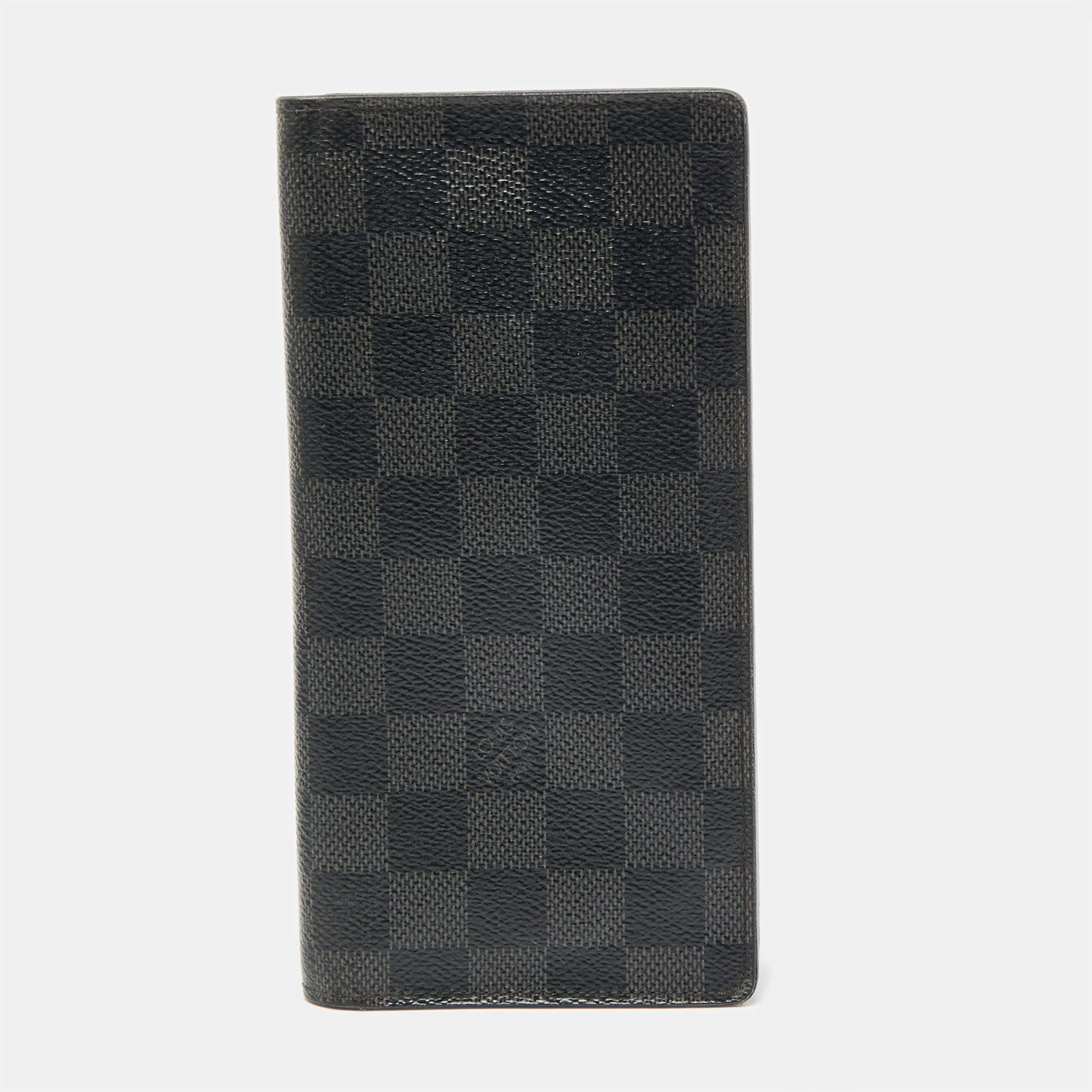 Pre Owned Louis Vuitton Black Damier Graphite Canvas Brazza Wallet