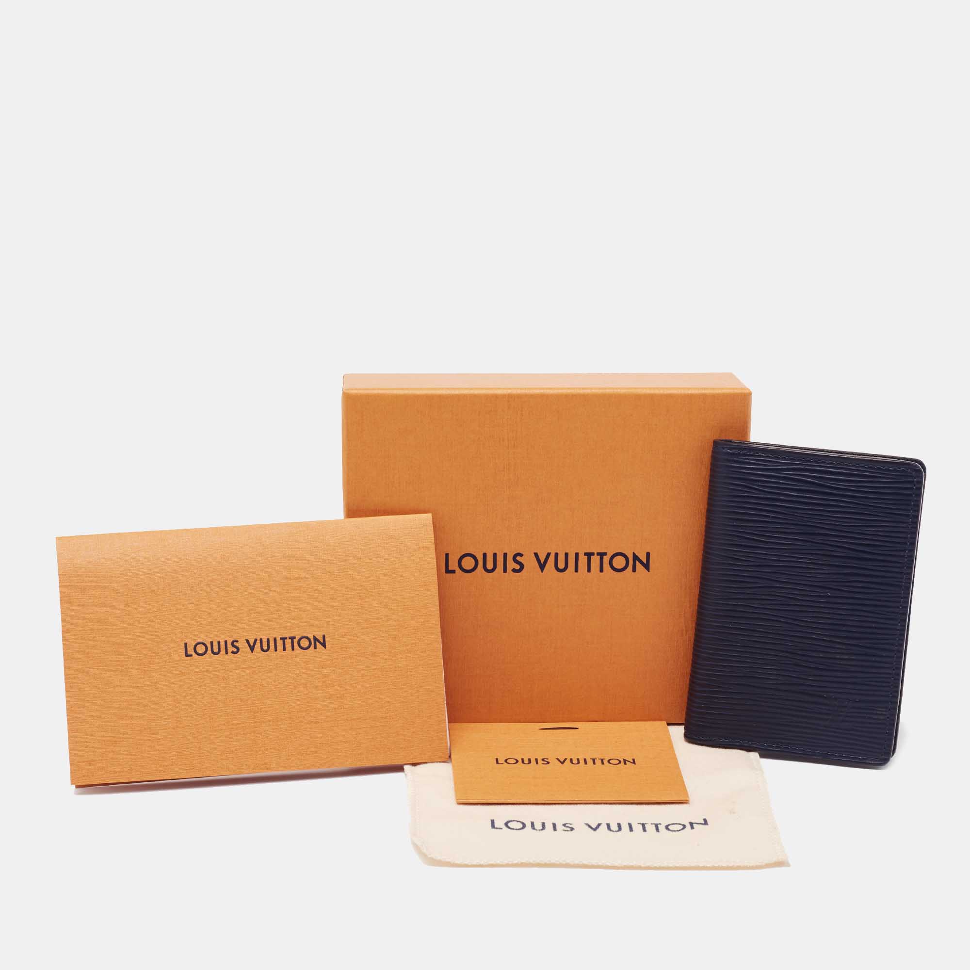 Louis Vuitton LV pocket organiser new Blue Leather ref.194441 - Joli Closet
