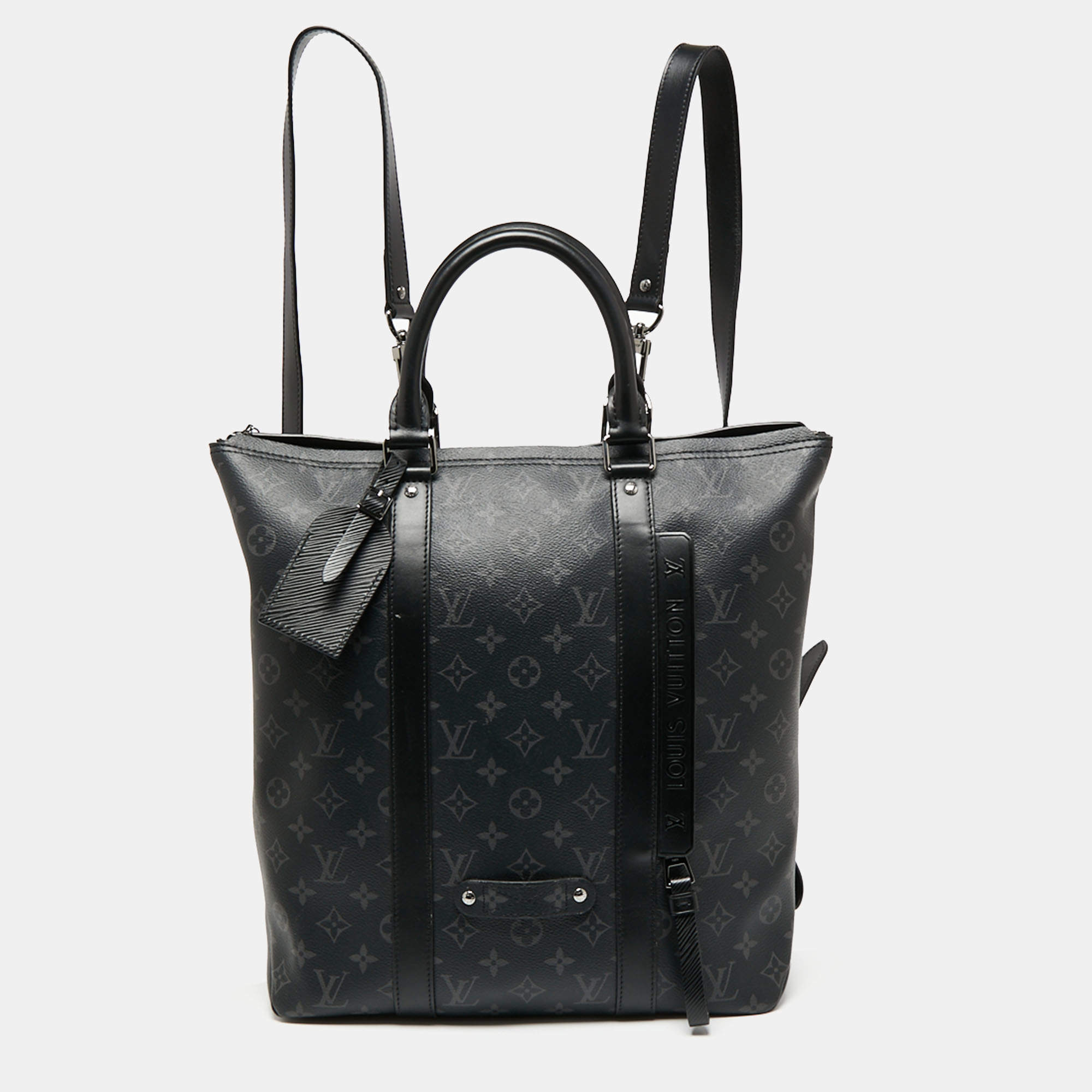 Louis Vuitton Monogram Eclipse Silver Tote Bag men's bags