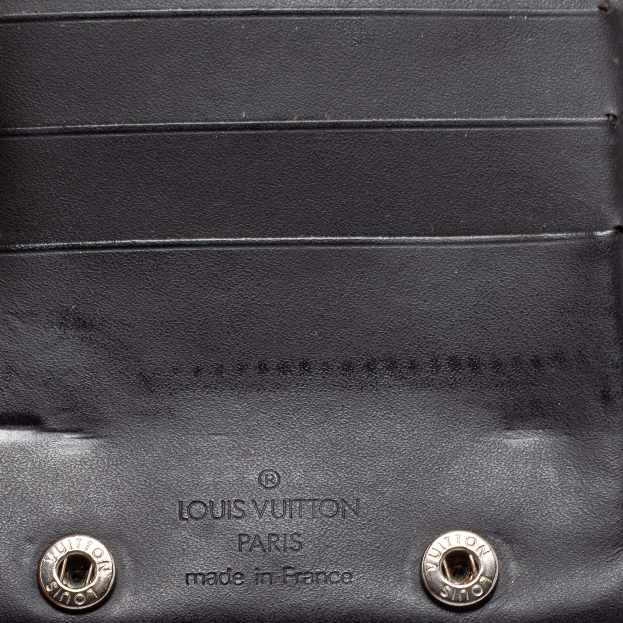 Louis Vuitton wallet vienova leather black monogram embossed simple  fashionable
