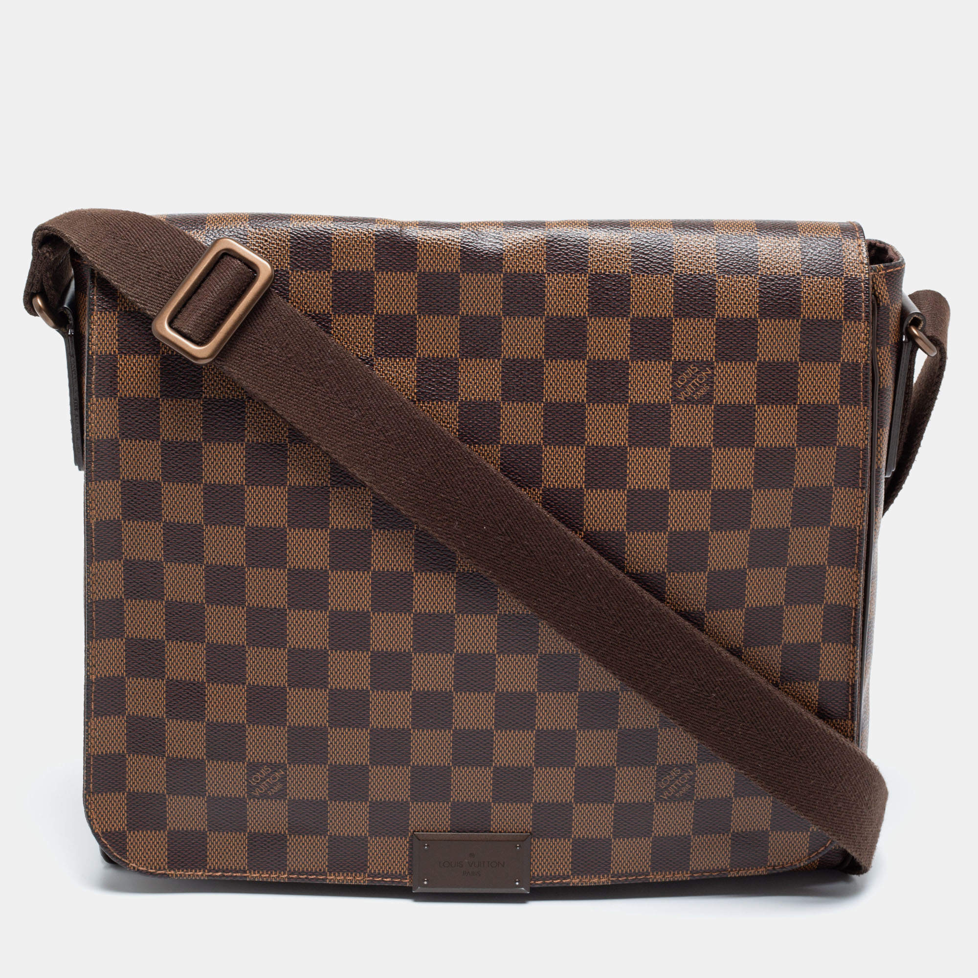 Pre Owned Louis Vuitton Damier Ebene Canvas District MM Bag