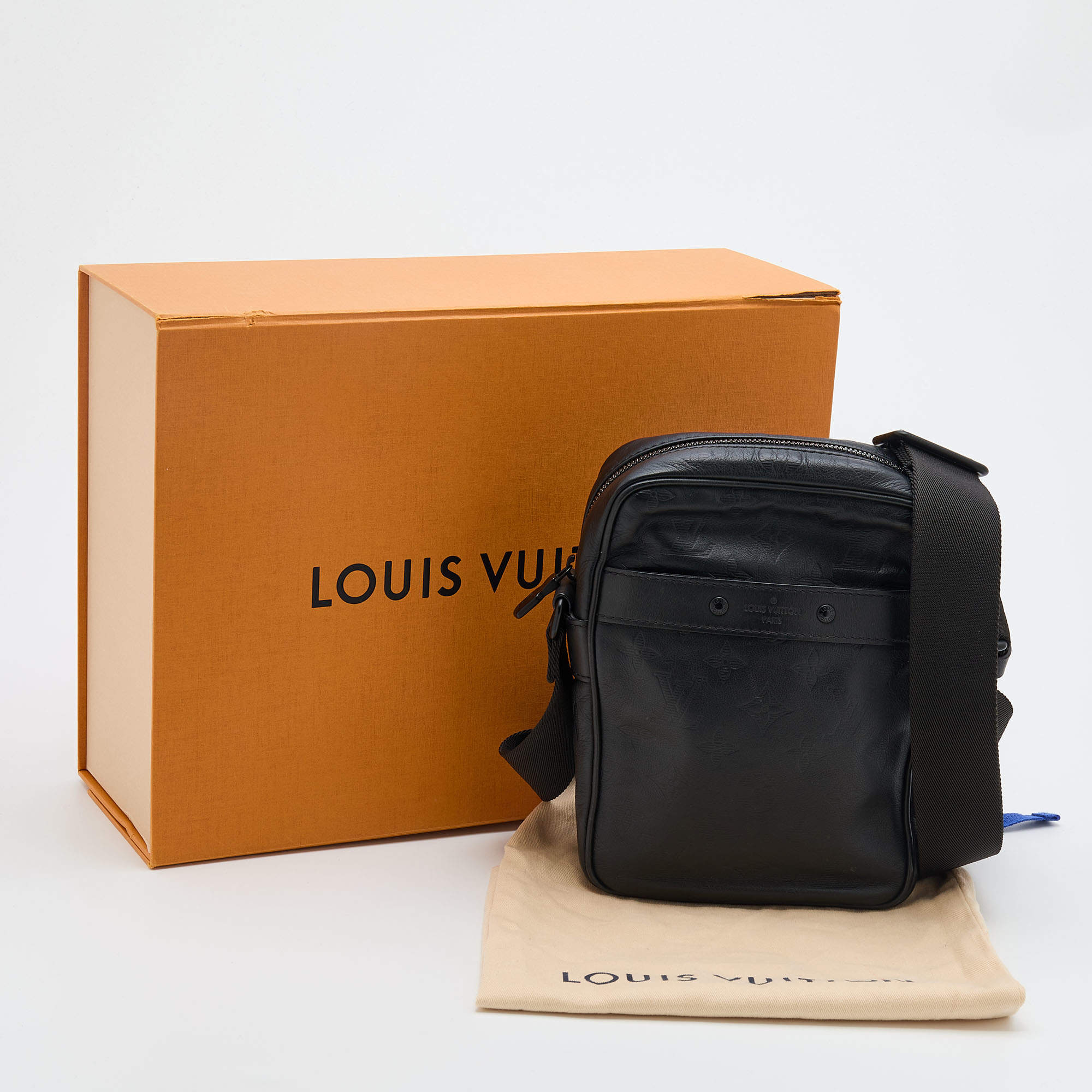 Louis Vuitton LV Men Danube PM in Monogram Shadow Cowhide-Black - LULUX