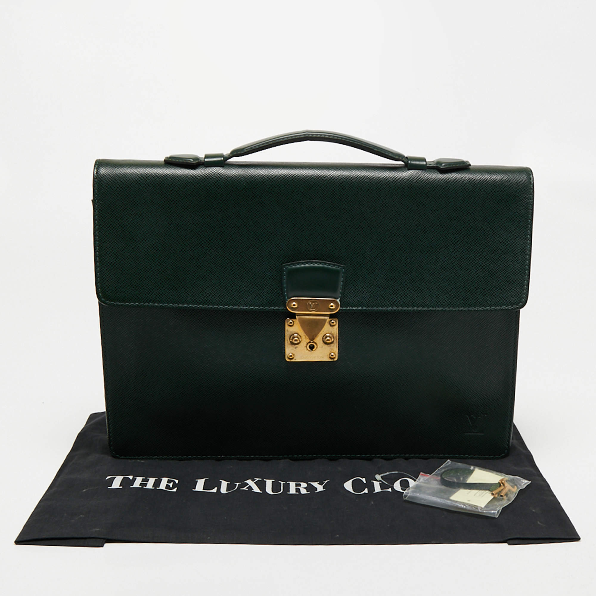 LOUIS VUITTON Serviette Kourad Briefcase Hand Bag Taiga Leather M30074  60MT124