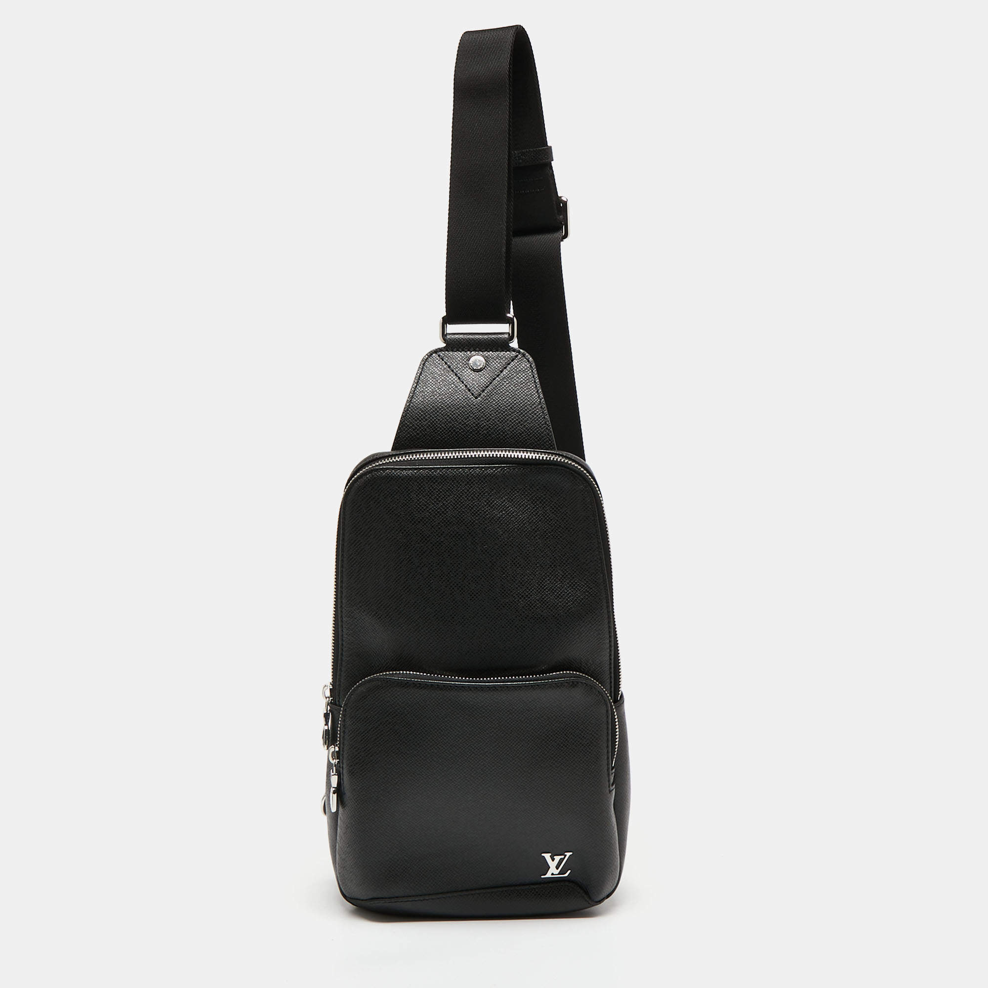 Louis Vuitton Avenue Sling Bag Taiga Leather Black