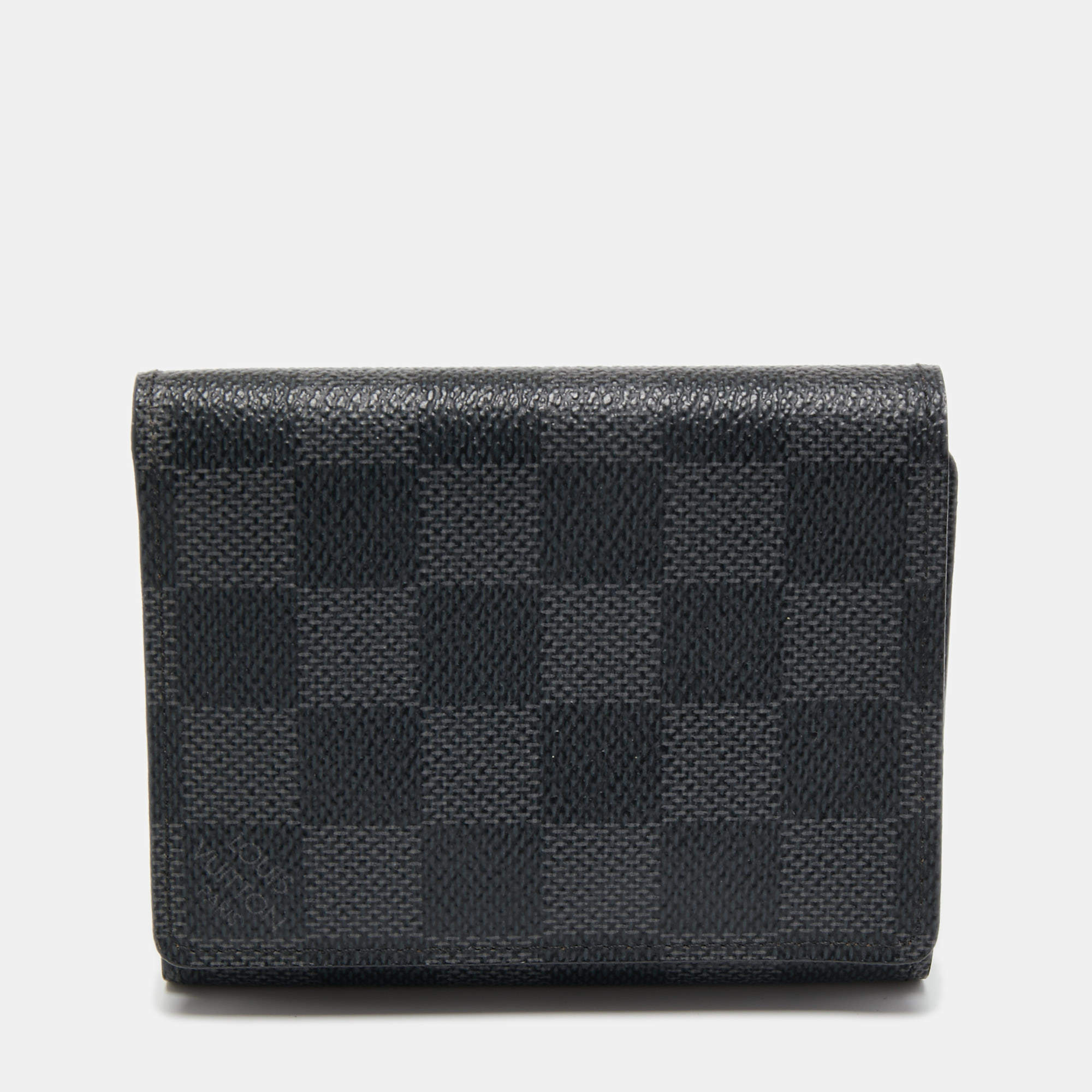 Pre Owned Louis Vuitton Damier Graphite Canvas Trifold Wallet