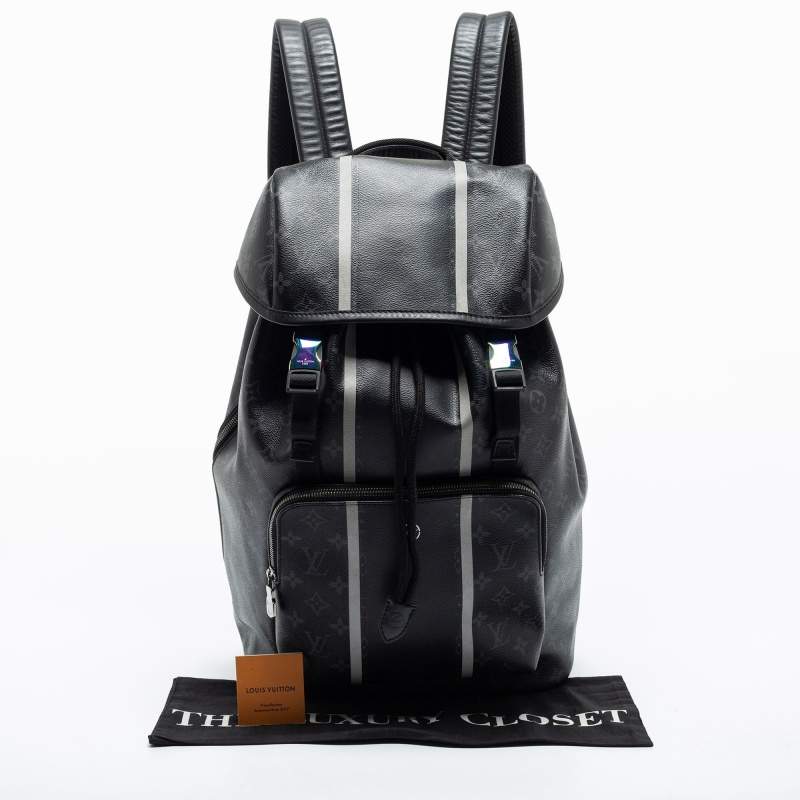 AUTHENTIC Men's Louis Vuitton Zack Backpack Damier Graphite Canvas Black  Leather