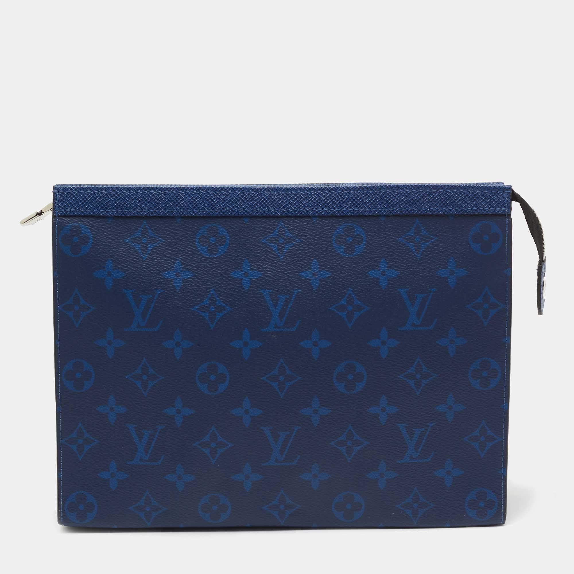 Louis Vuitton Box Pouch Bag Charm and Belt Charm Monogram Taigarama Blue  21348415