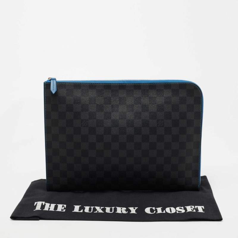 Louis Vuitton, Bags, Auth Louis Vuitton Damier Graphite Pochette Joule  N6432 Mens Clutch Bag Blue