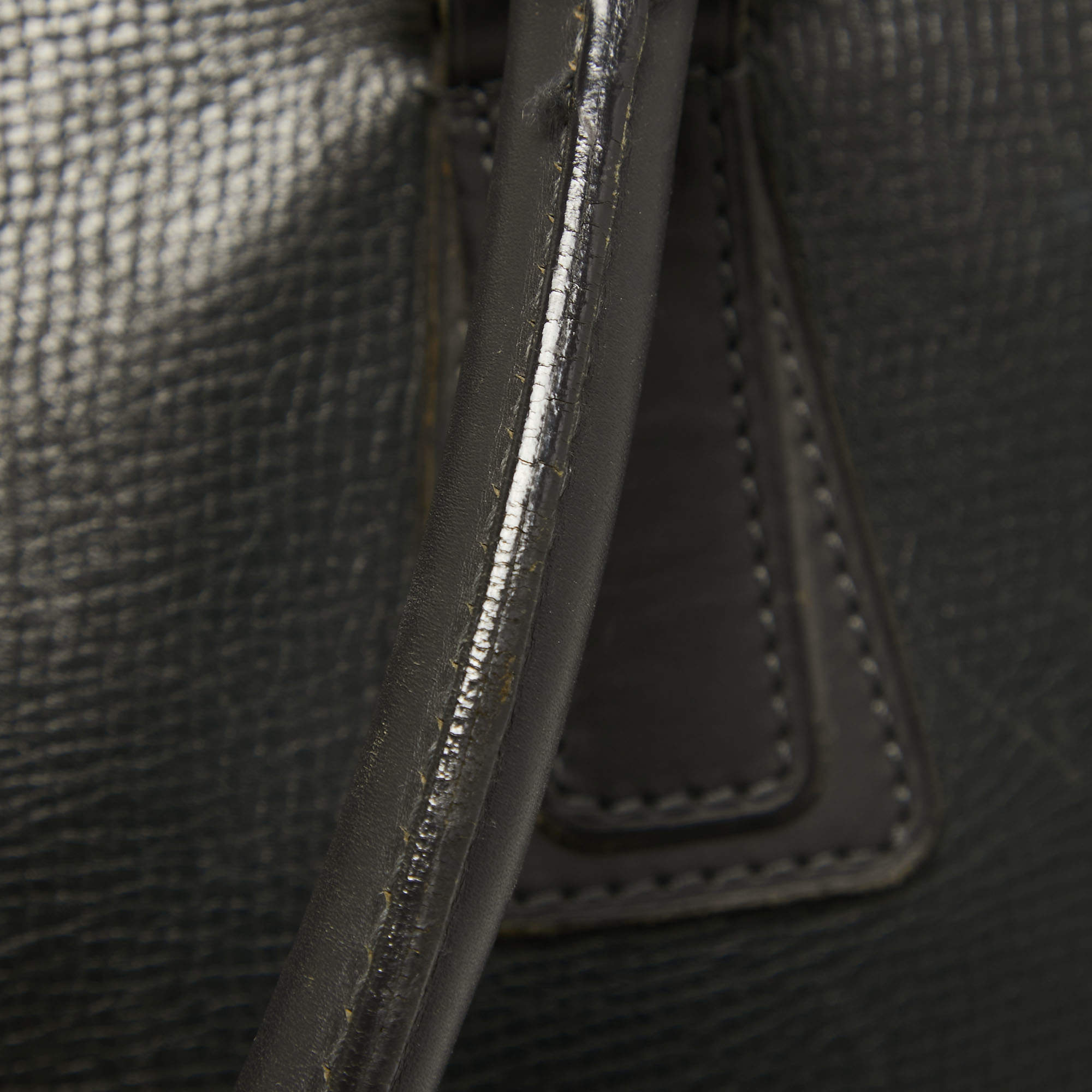 Louis Vuitton Charcoal Black Leather Utah Acoma Bag Louis Vuitton