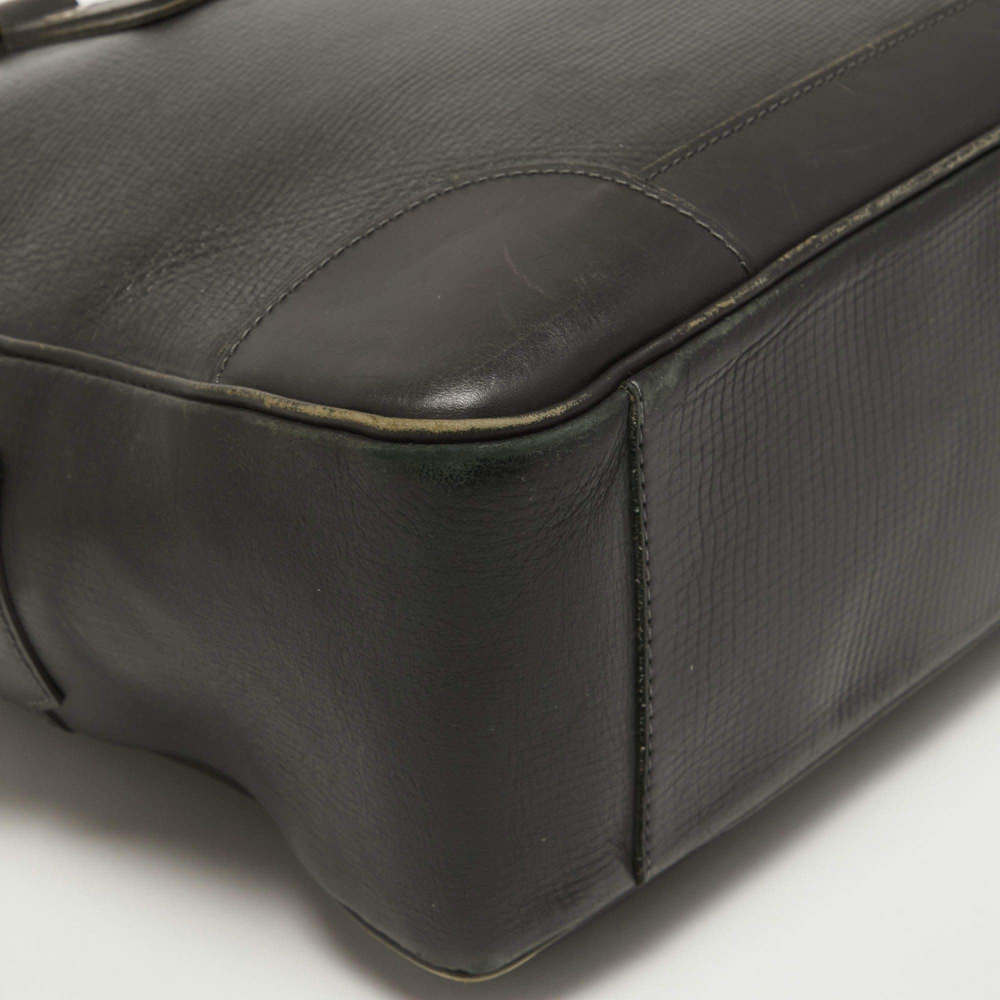 Louis Vuitton Charcoal Black Leather Utah Acoma Bag Louis Vuitton