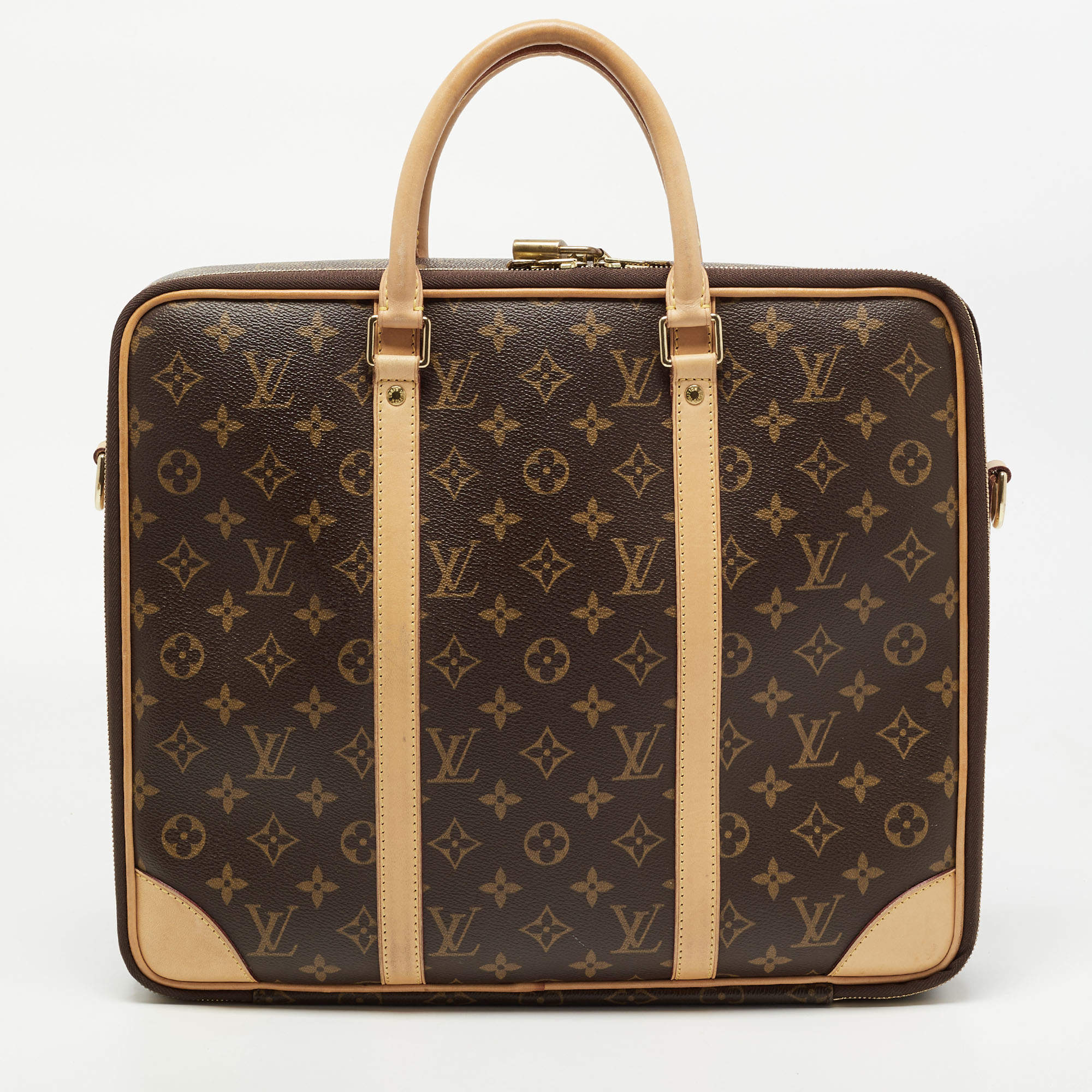 Monogram Mirror Coated Canvas L//V Briefcase - China Handbag and Leather  Briefcase price