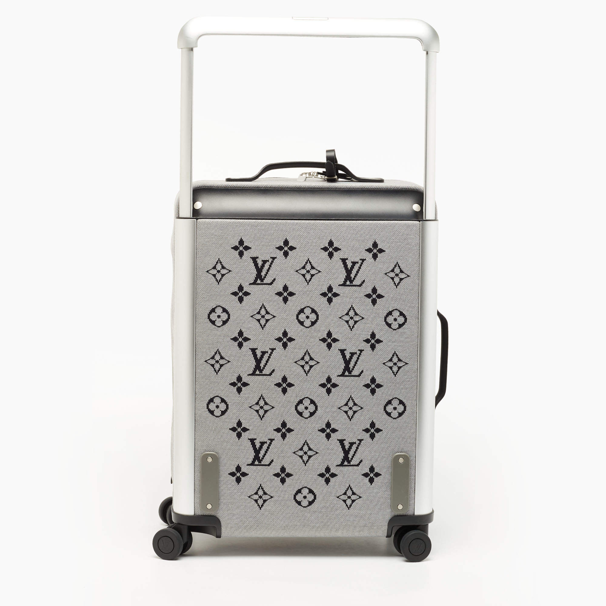 Louis Vuitton Grey Jacquard Knit Monogram Soft Horizon 55 Luggage at 1stDibs