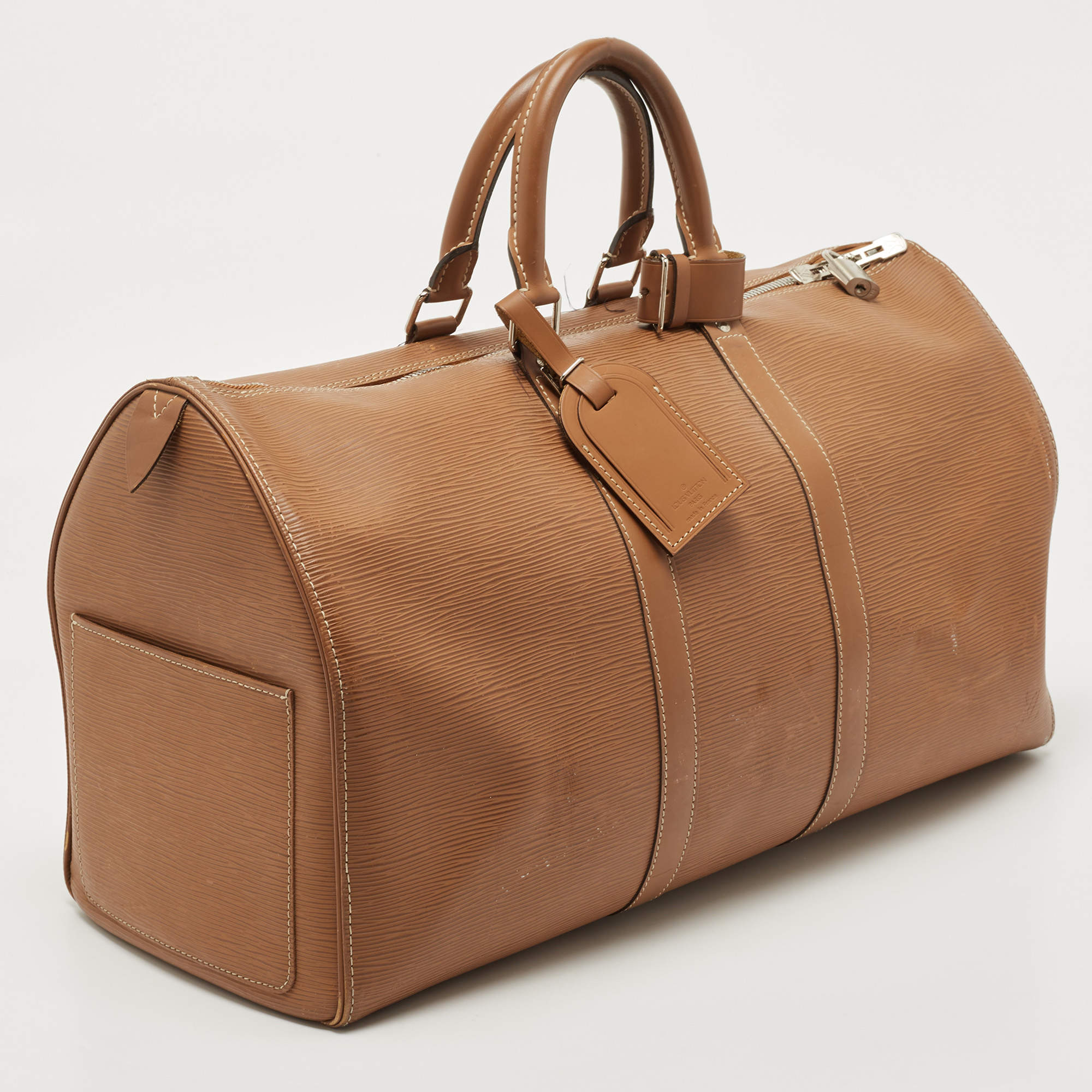 Louis Vuitton Keepall Epi 50 Cannelle in Leather with Brass - GB
