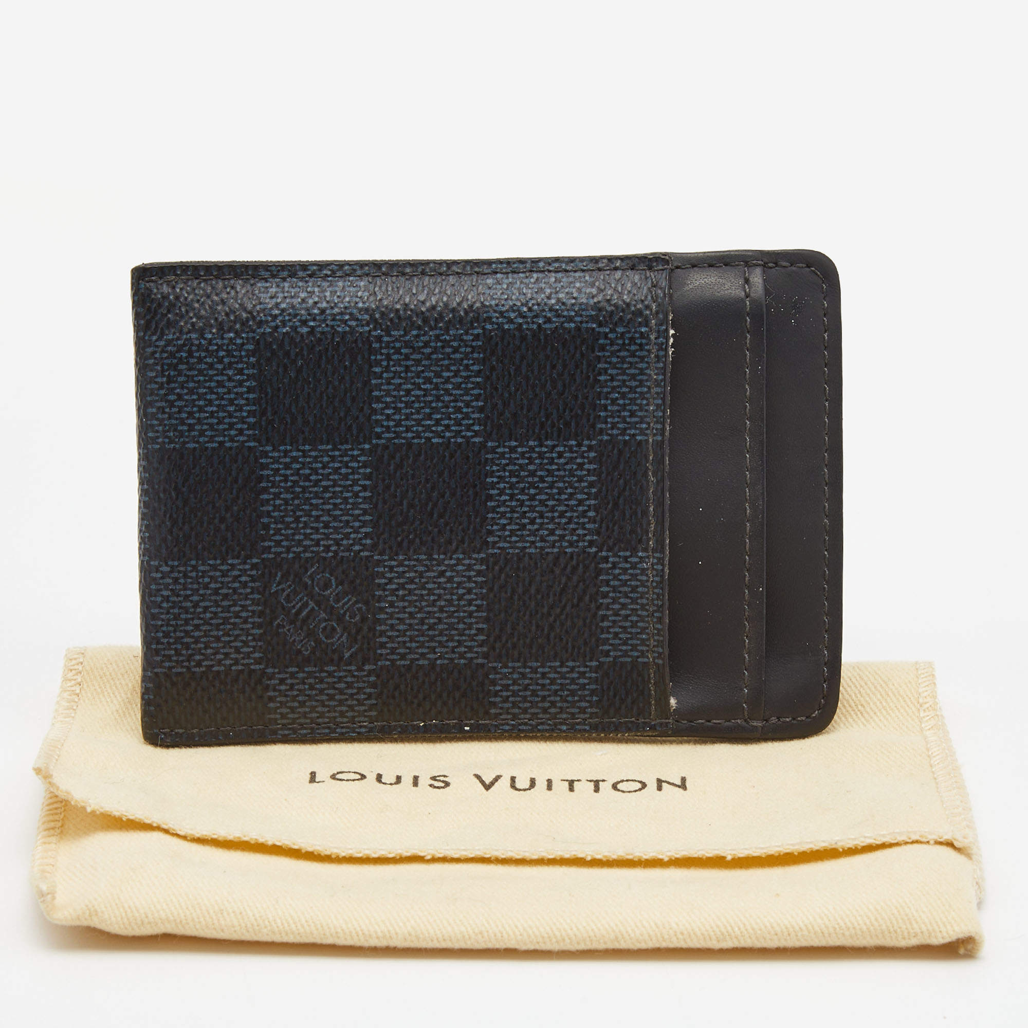 Shop Louis Vuitton DAMIER GRAPHITE Pince card holder with bill clip  (N60246) by GroundGabrielle