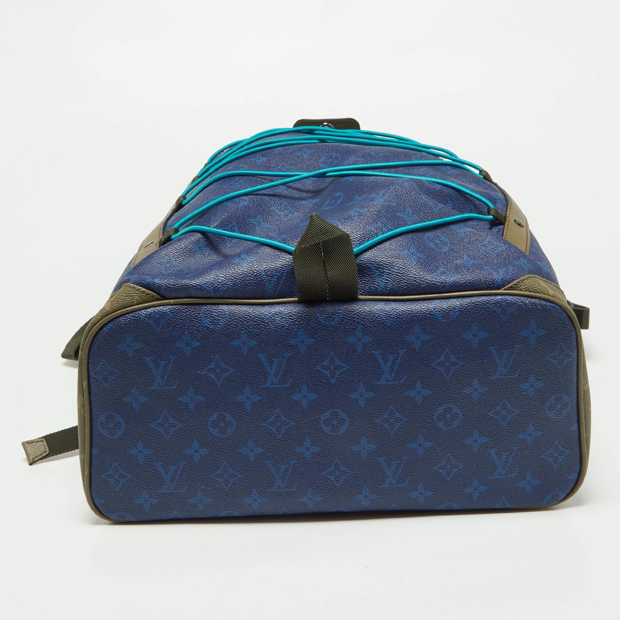 LOUIS VUITTON Taiga Monogram Outdoor Backpack Pacific Blue 1000943