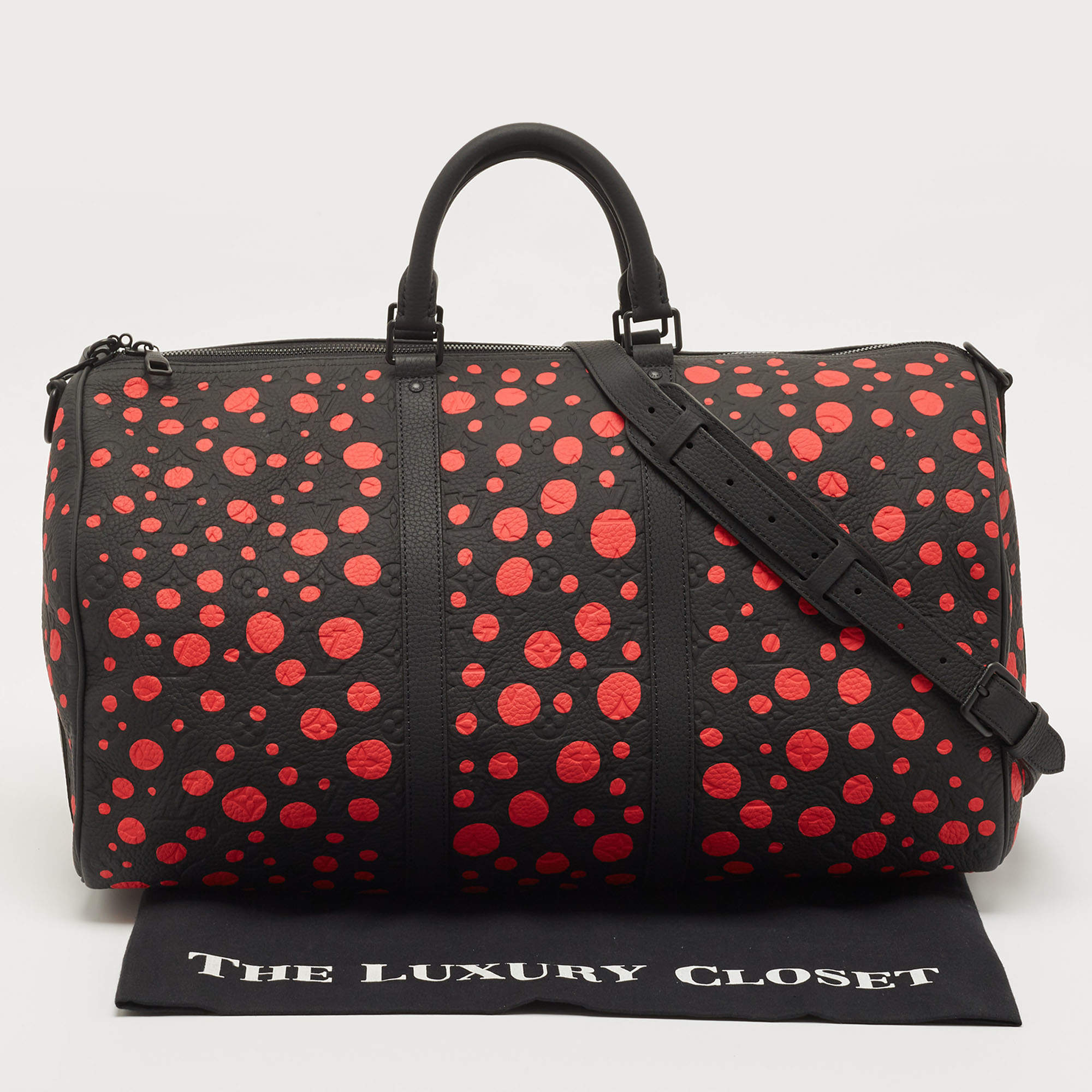 Yayoi Kusama X Louis Vuitton Red Monogram Taurillon Dots Infinity Keepall  50 QJB46G3SRB000