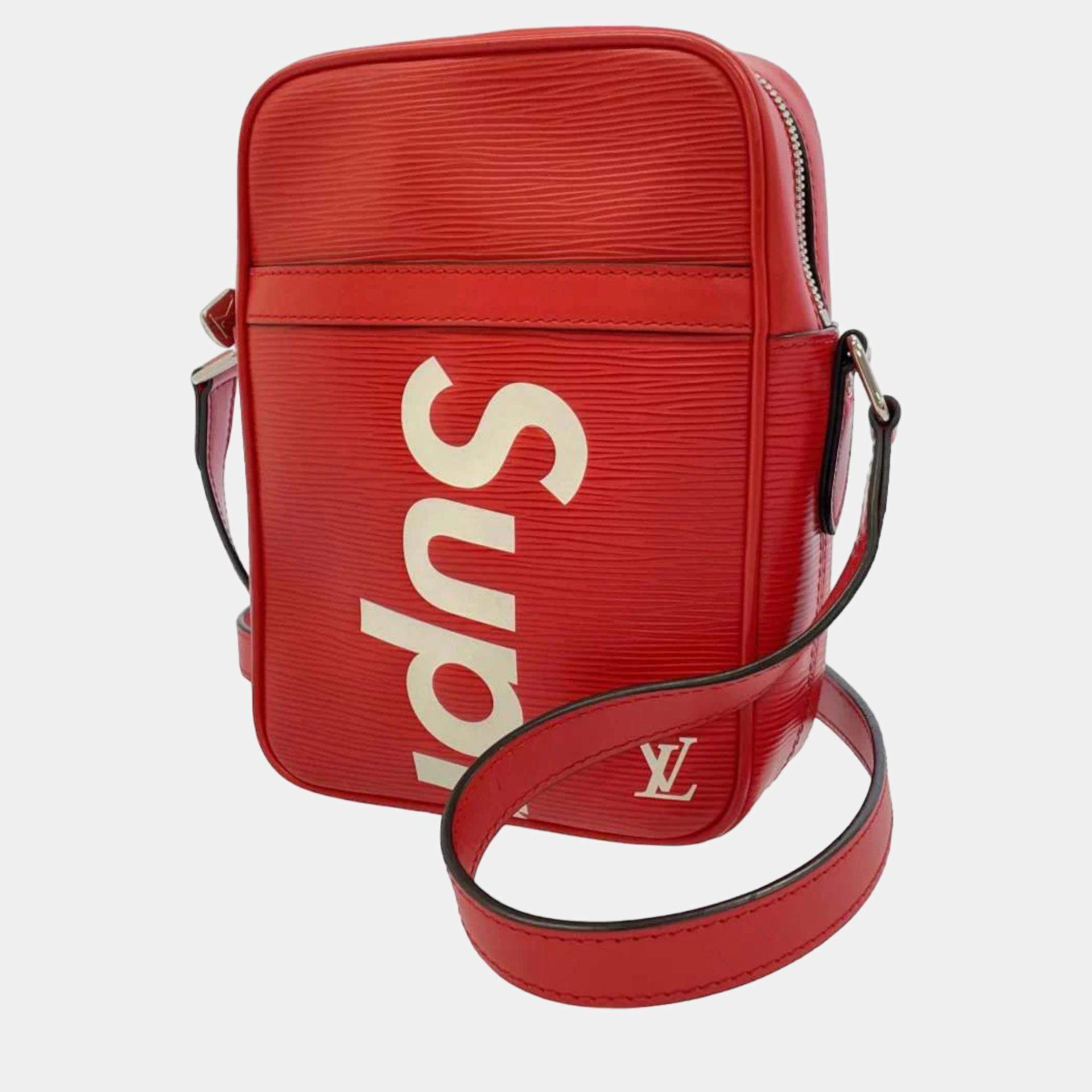 Louis Vuitton X Supreme Red Epi Leather Danube Messenger Bag Louis ...