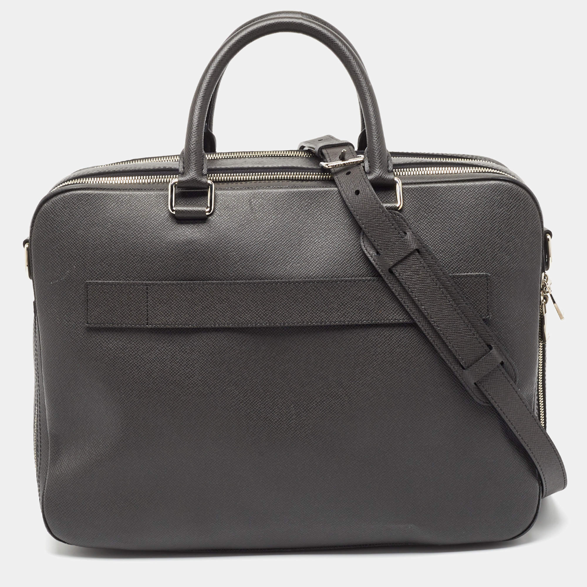 Louis Vuitton Black Taiga Leather Documents Briefcase Bag Louis Vuitton ...