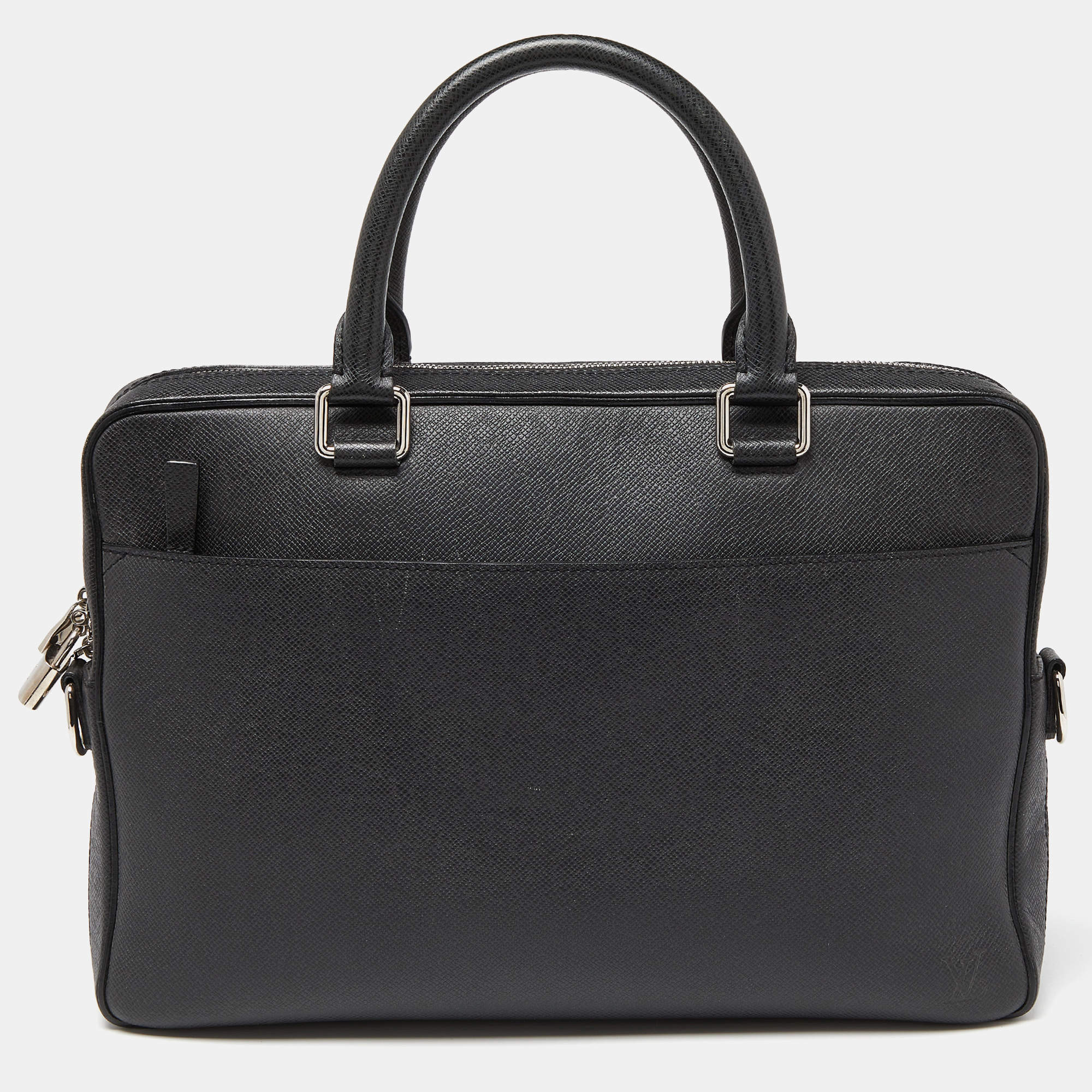 Louis Vuitton Black Taiga Leather Porte Documents Briefcase Bag Louis ...