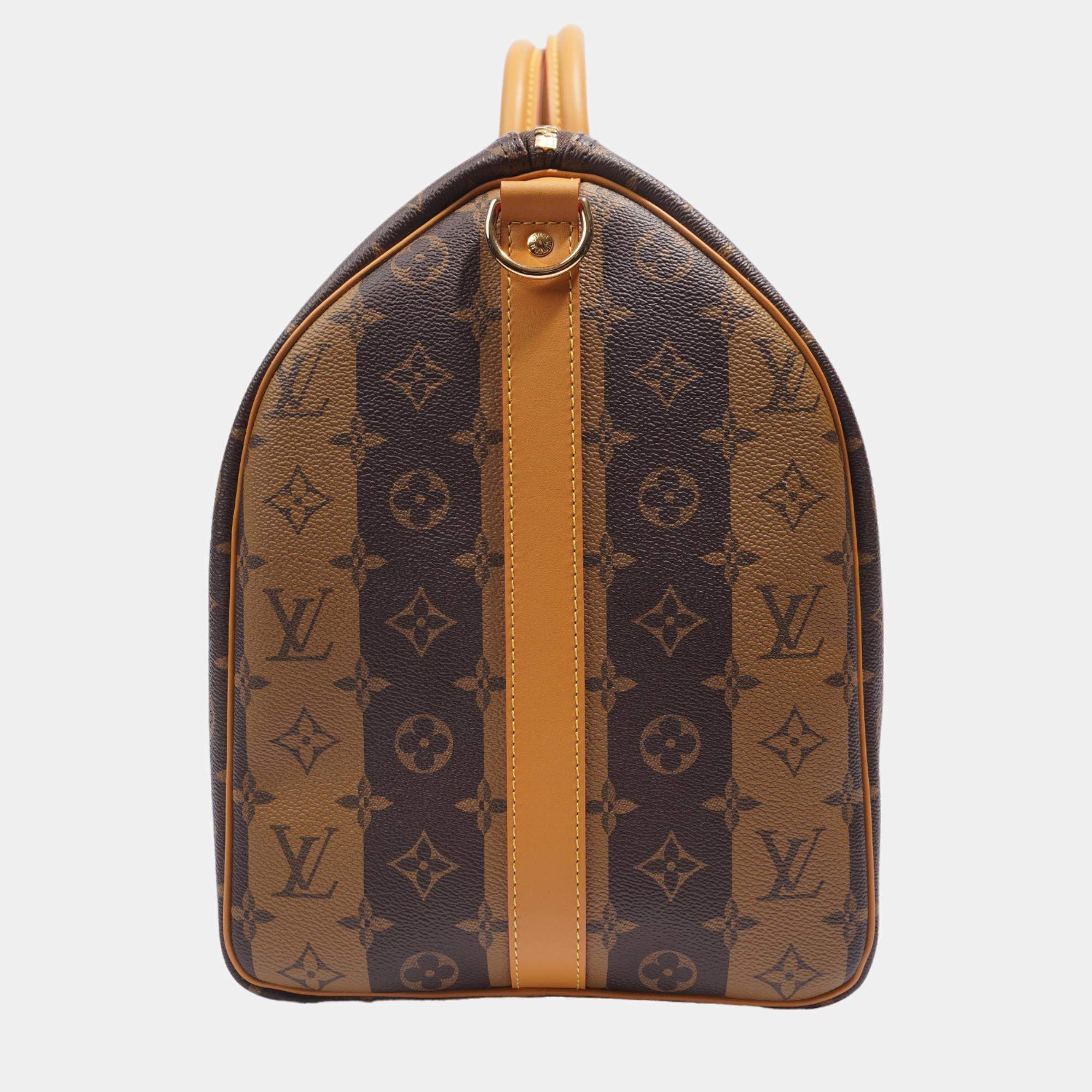 Louis Vuitton x Nigo LV2 Reverse Monogram Stripe Keepall Bandoulière -  Brown Luggage and Travel, Handbags - LOU583999