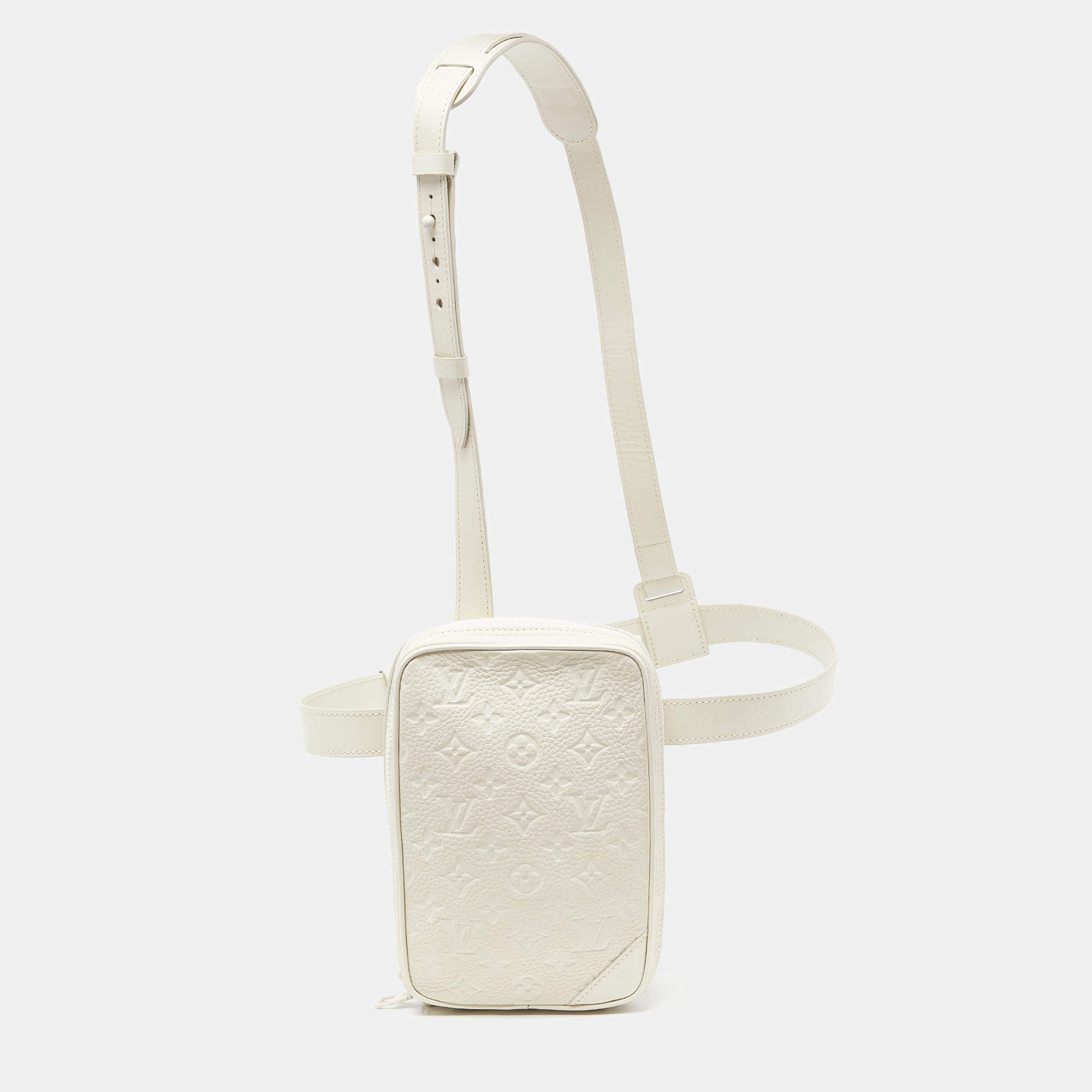 Louis Vuitton White Monogram Empreinte Utility Side Bag
