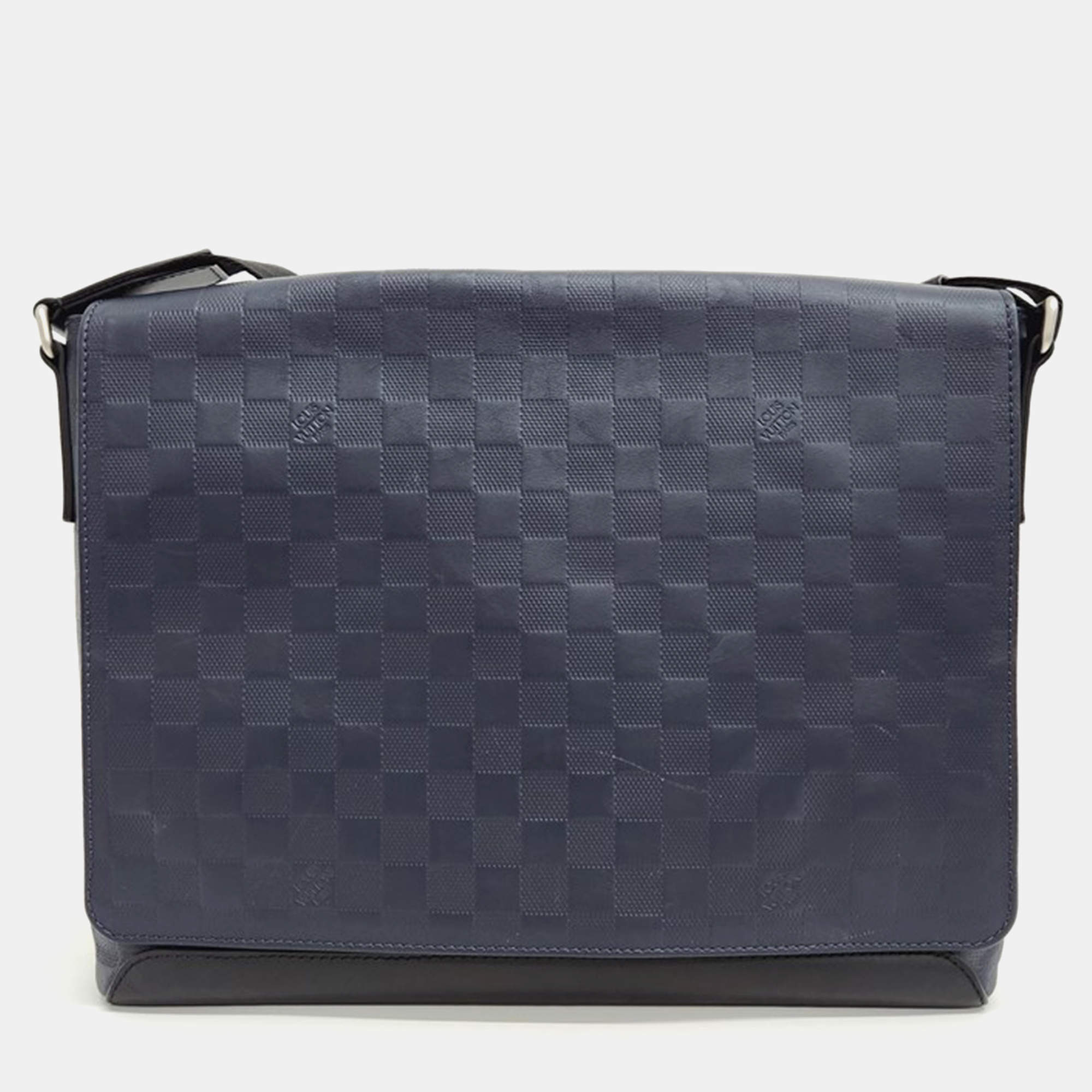 Louis Vuitton Navy Blue Damier Infini Canvas District MM Messenger Bag