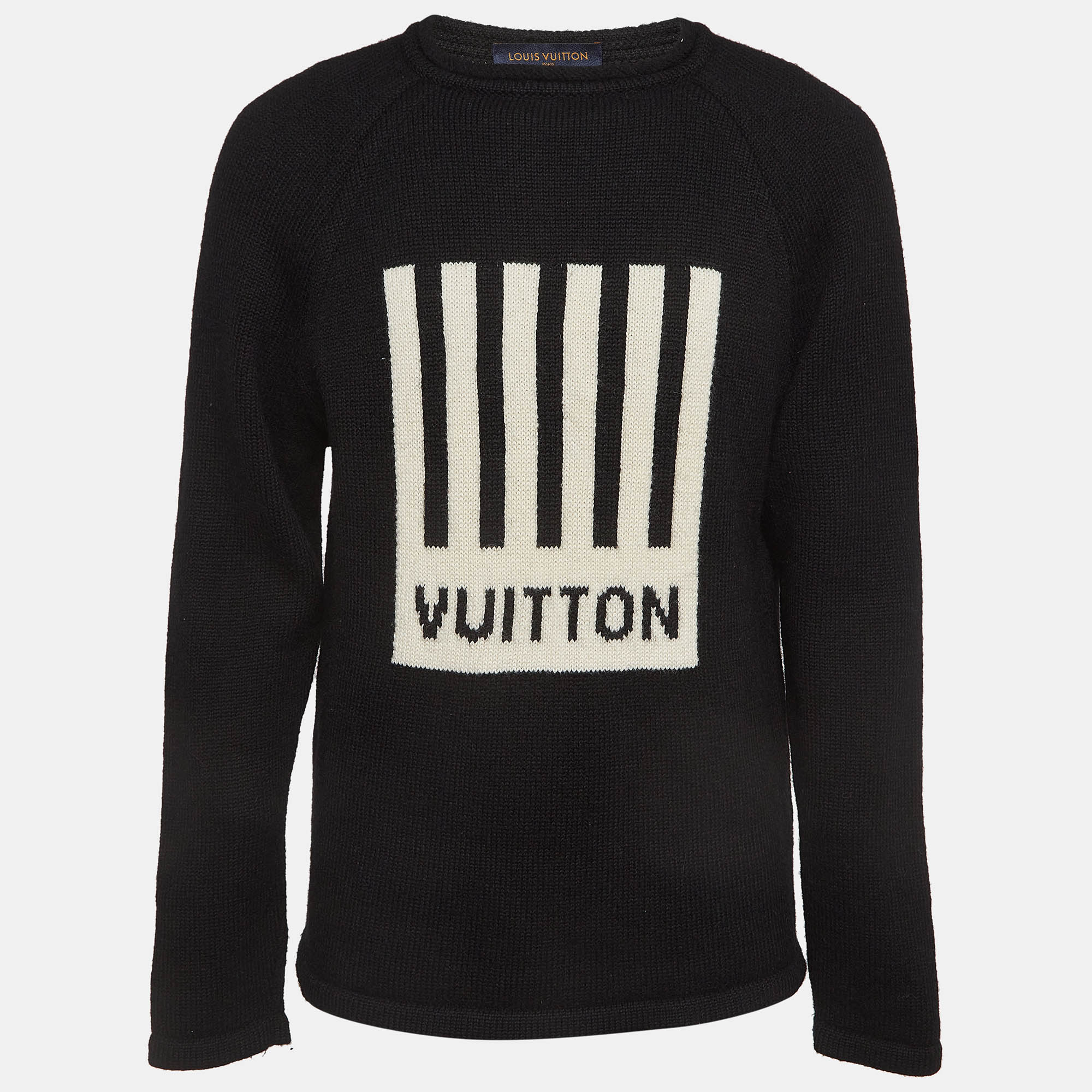 Louis Vuitton Black Piano Intarsia Wool Knit Sweater M