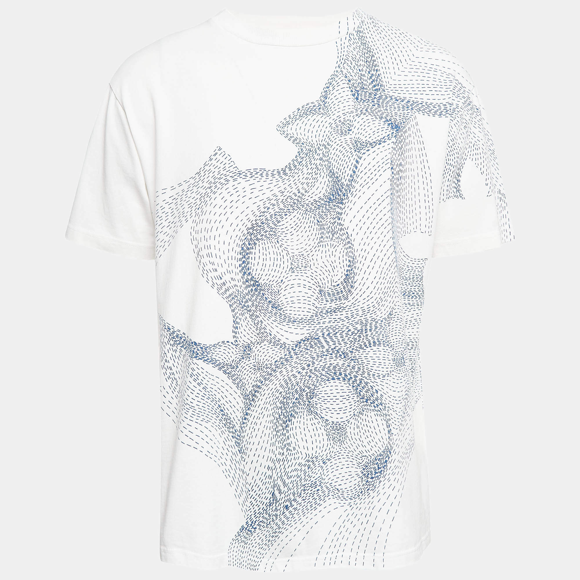 Louis Vuitton White Printed Cotton T-Shirt XL