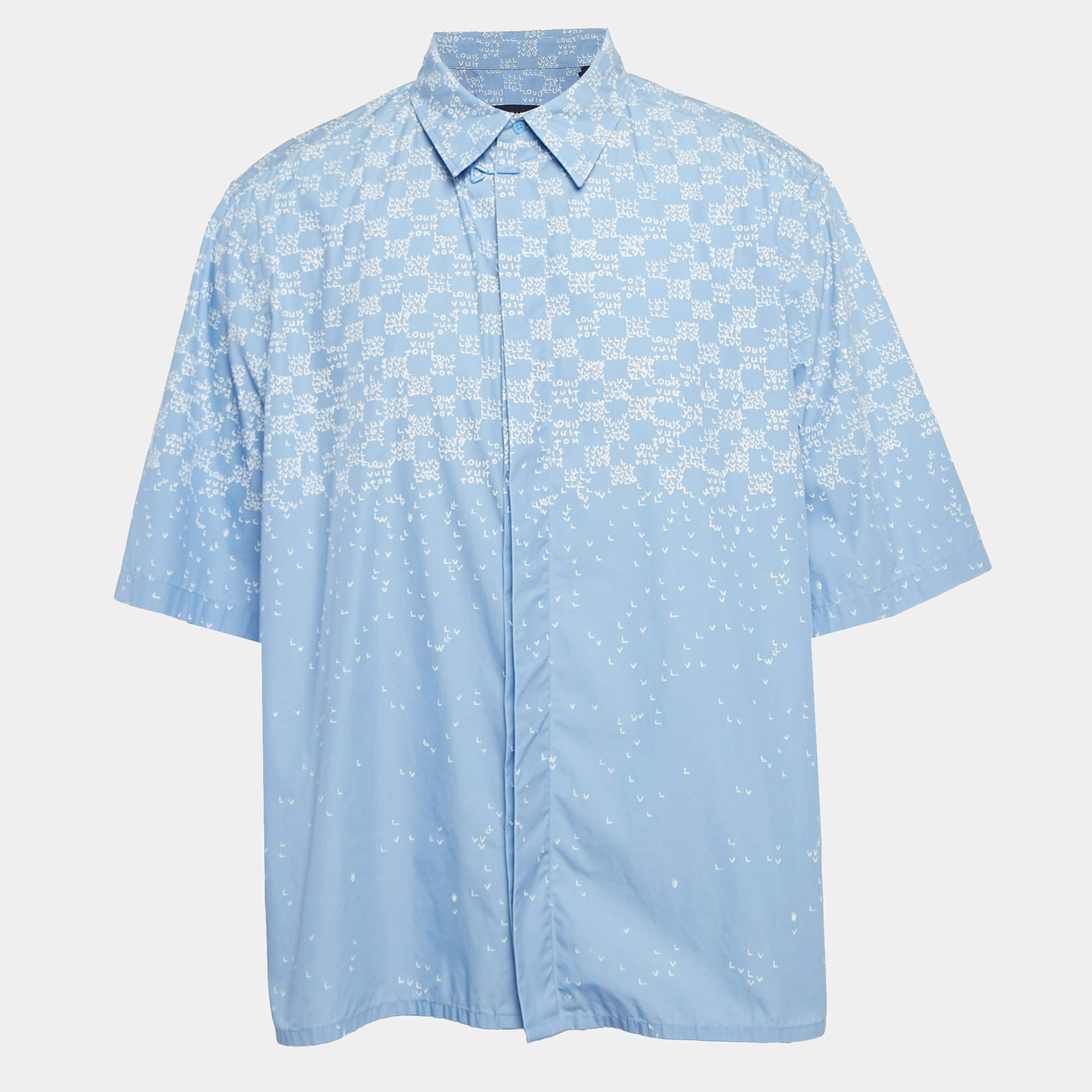Louis Vuitton Blue LV Damier Spread Print Cotton Shirt XXL