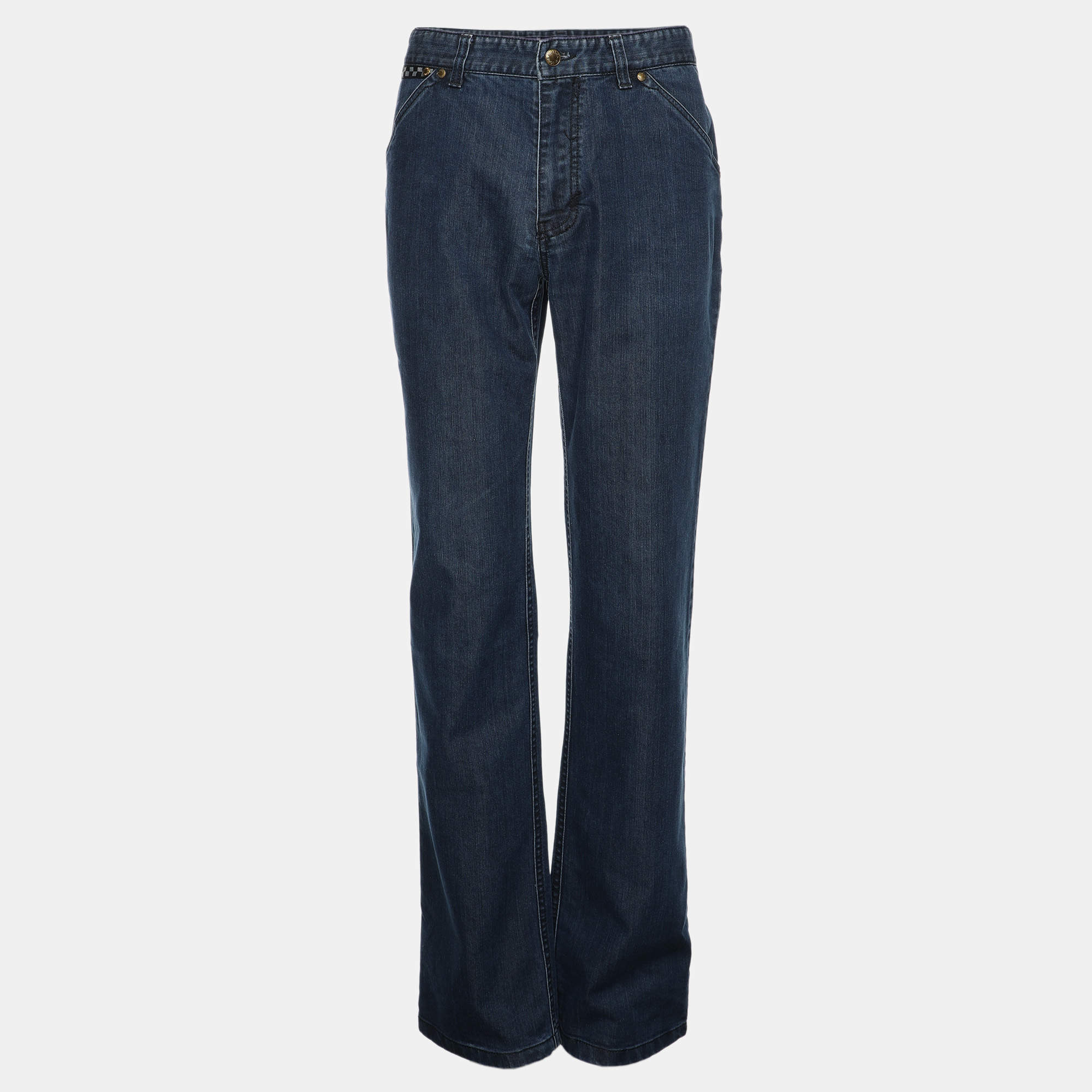 Pre Owned بنطلون جينز لوي فيتون دنيم أزرق مقاس كبير جداً (اكس لارج)