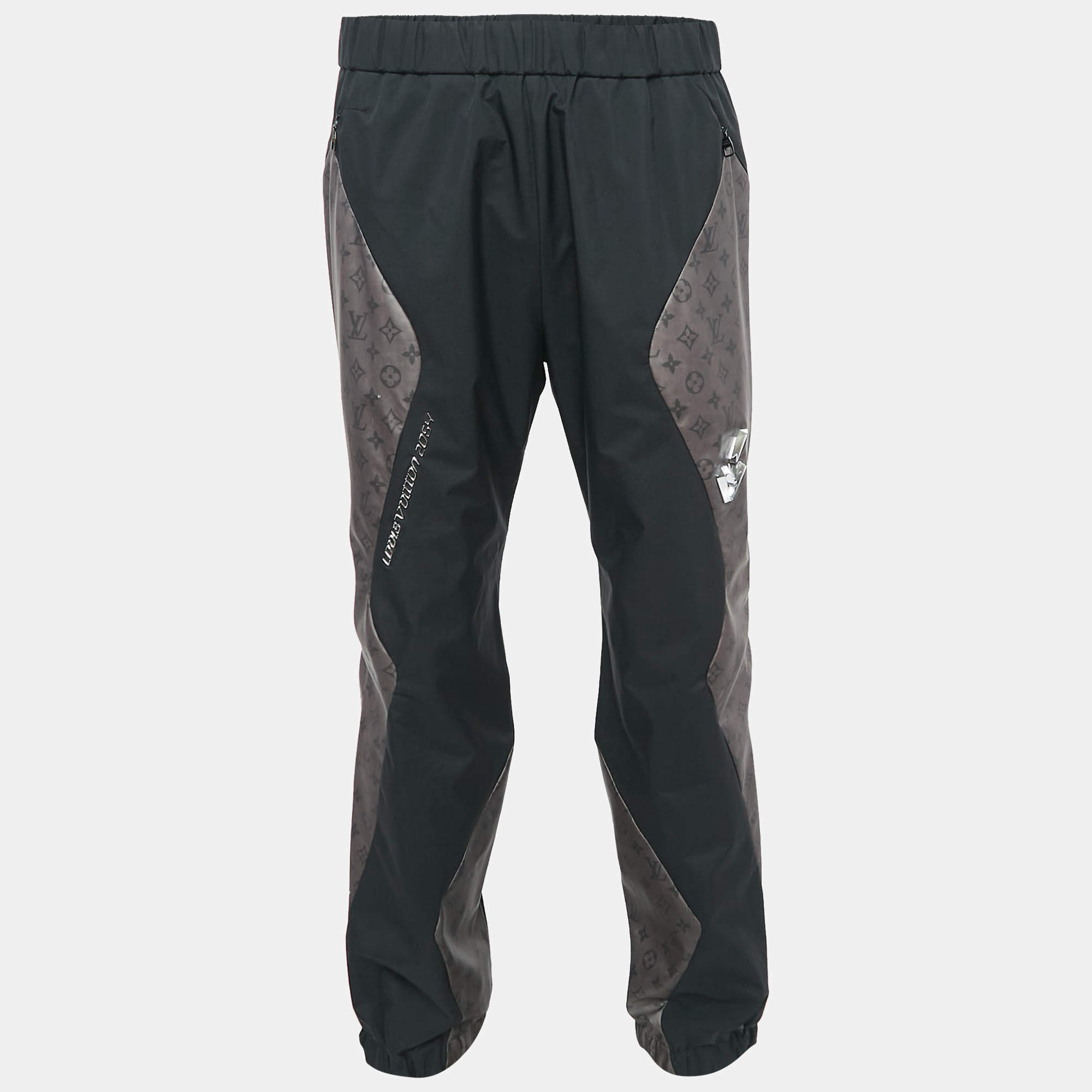 Louis Vuitton Black Monogram 2054 Synthetic Sporty Pants M